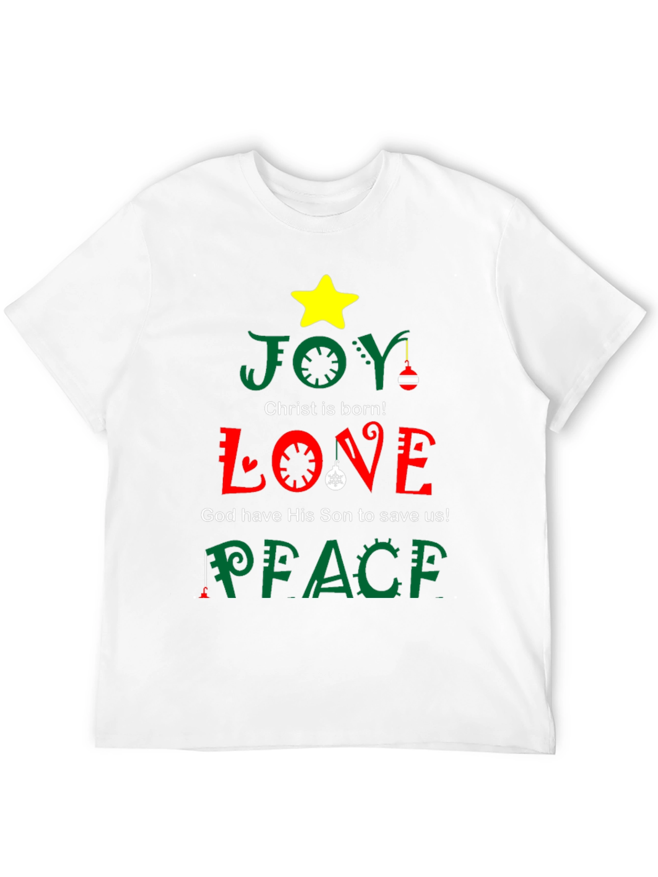 Joy Love Peace Christmas Holiday T-Shirt