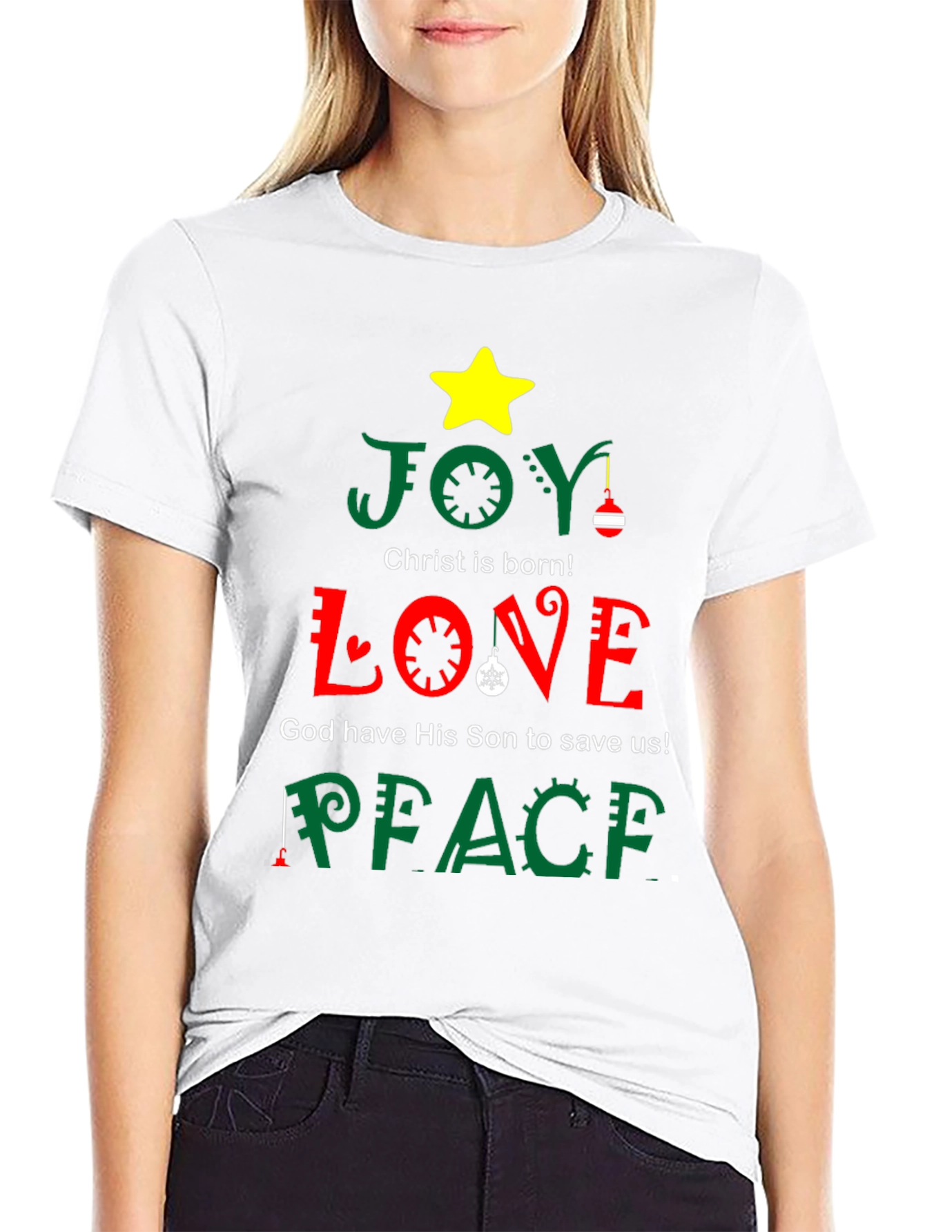 Joy Love Peace Christmas Holiday T-Shirt