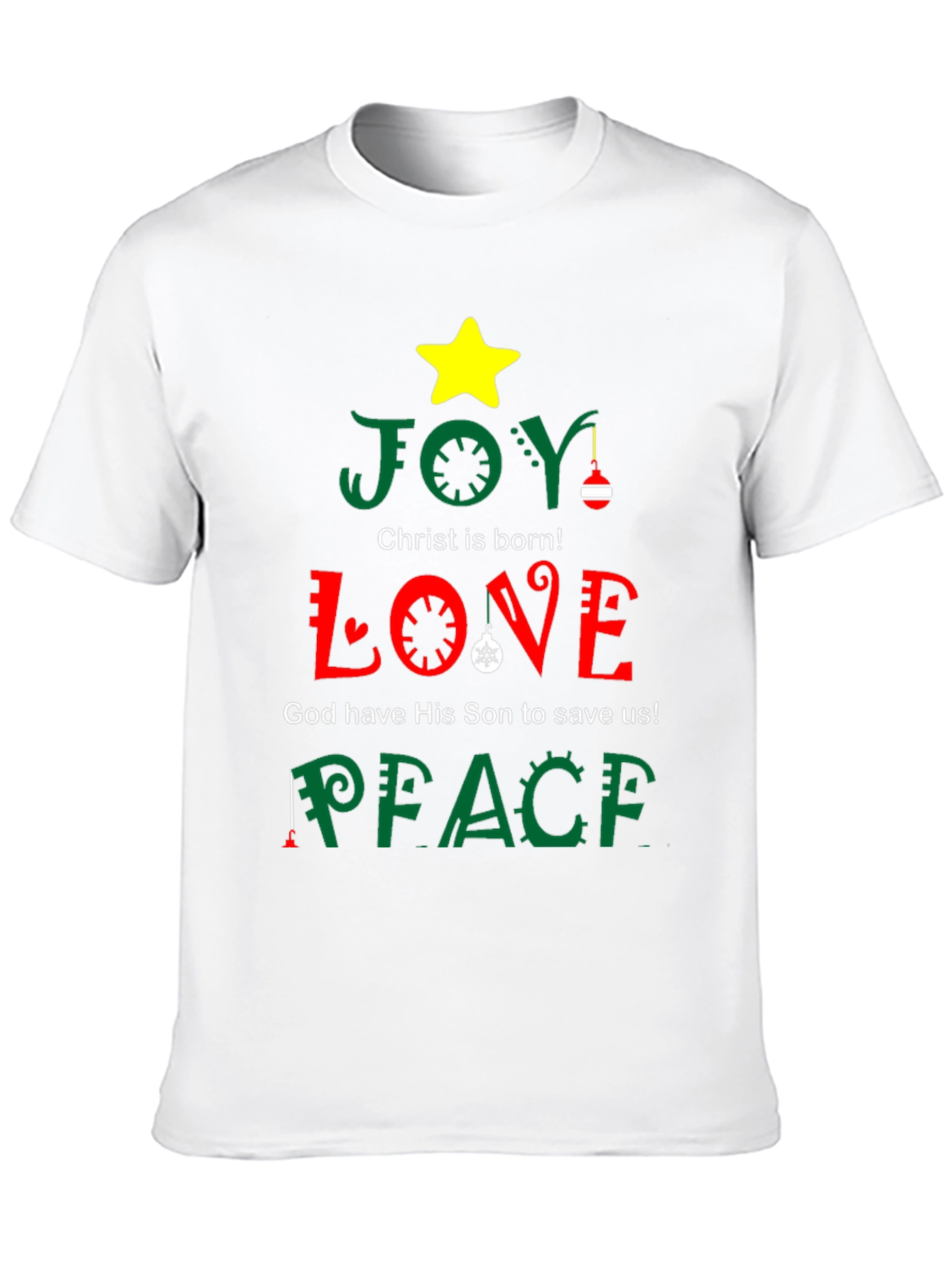 Joy Love Peace Christmas Holiday T-Shirt