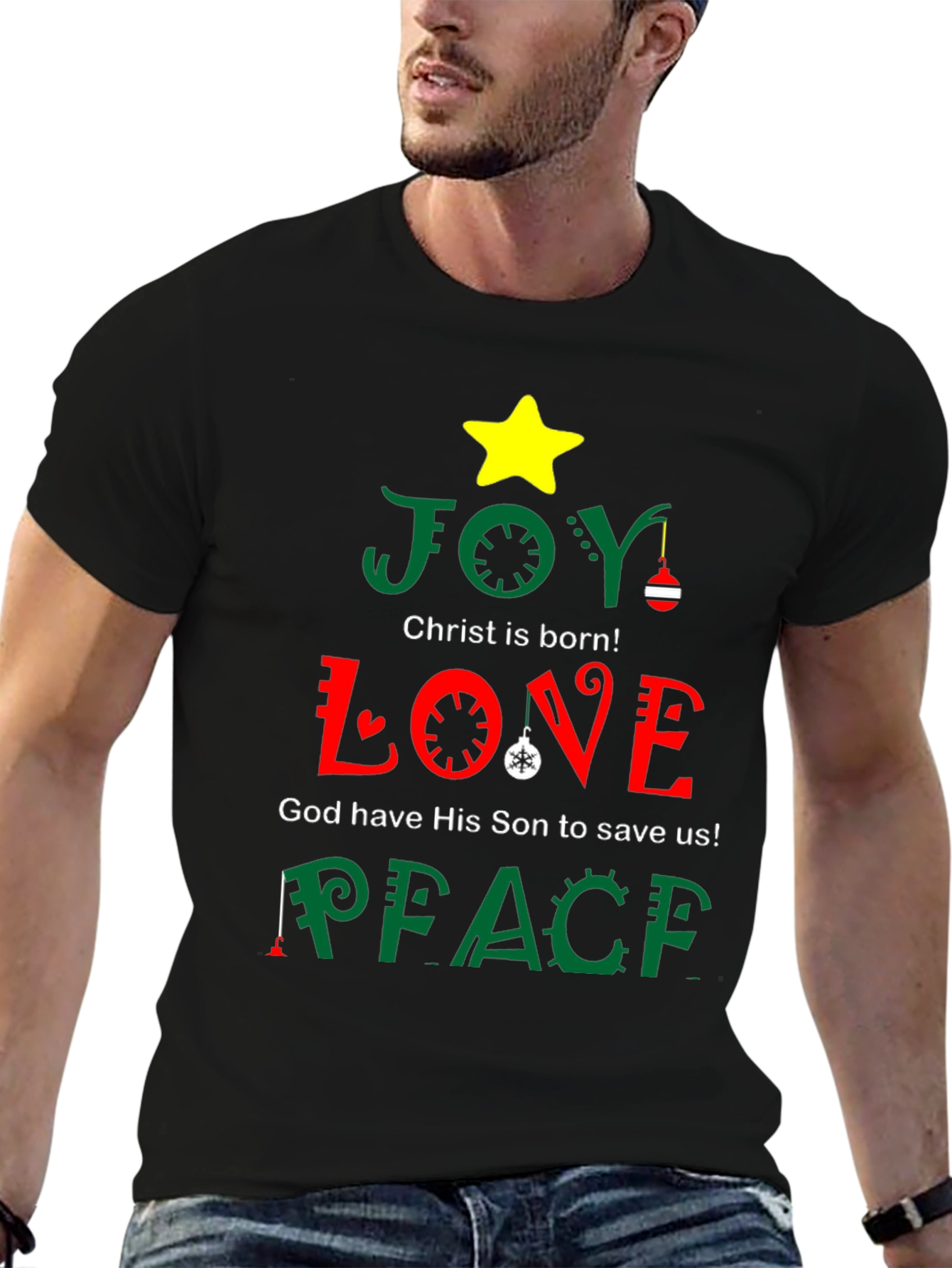 Joy Love Peace Christmas Holiday T-Shirt