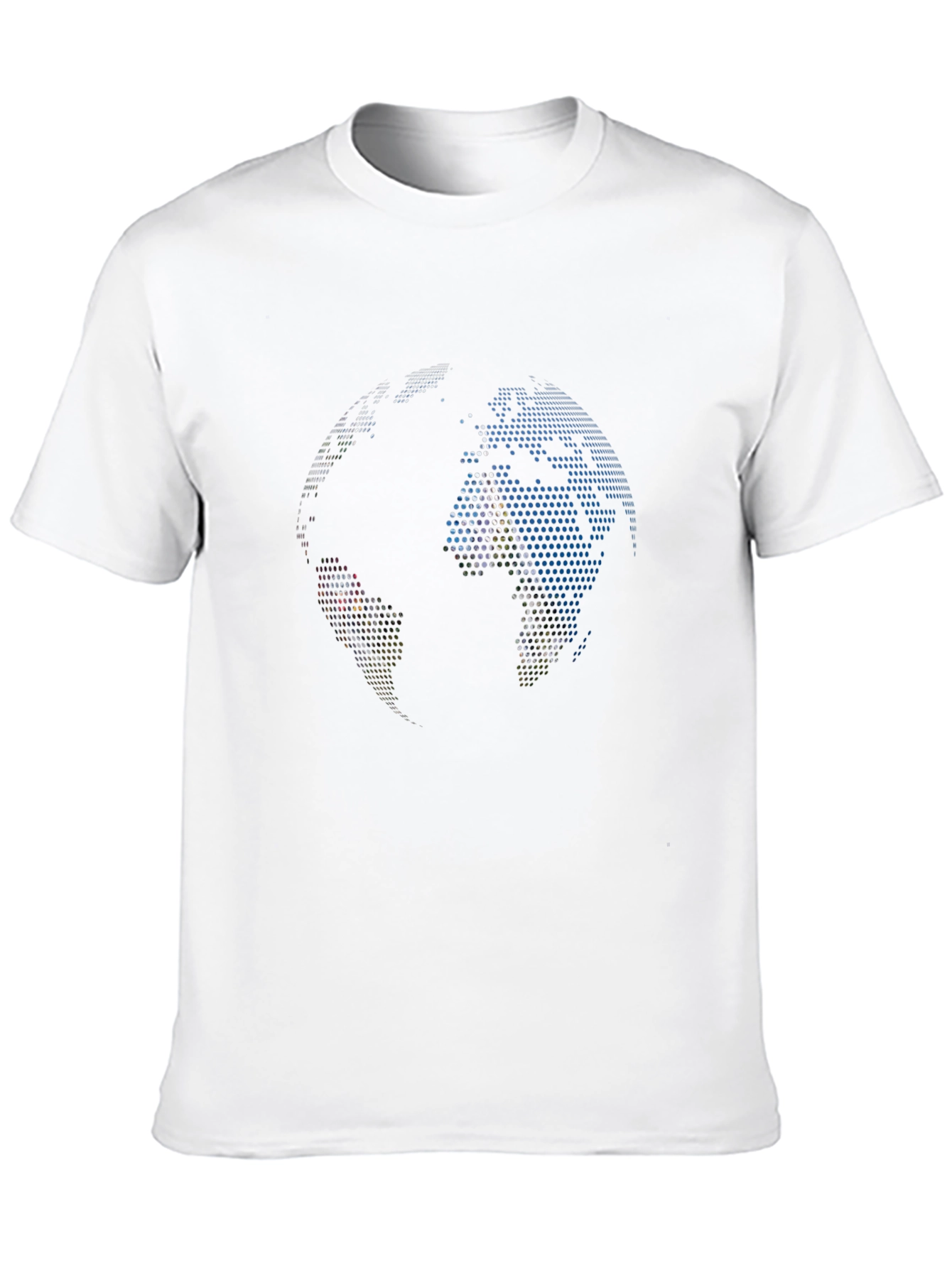 Pixel Globe Graphic Tee - Black Cotton Blend Shirt