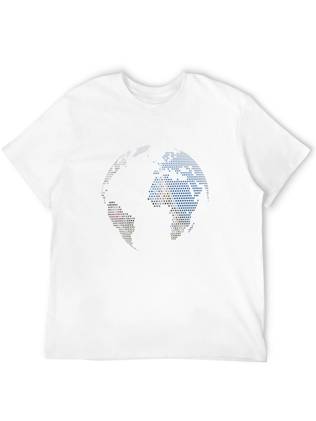 Pixel Globe Graphic Tee - Black Cotton Blend Shirt