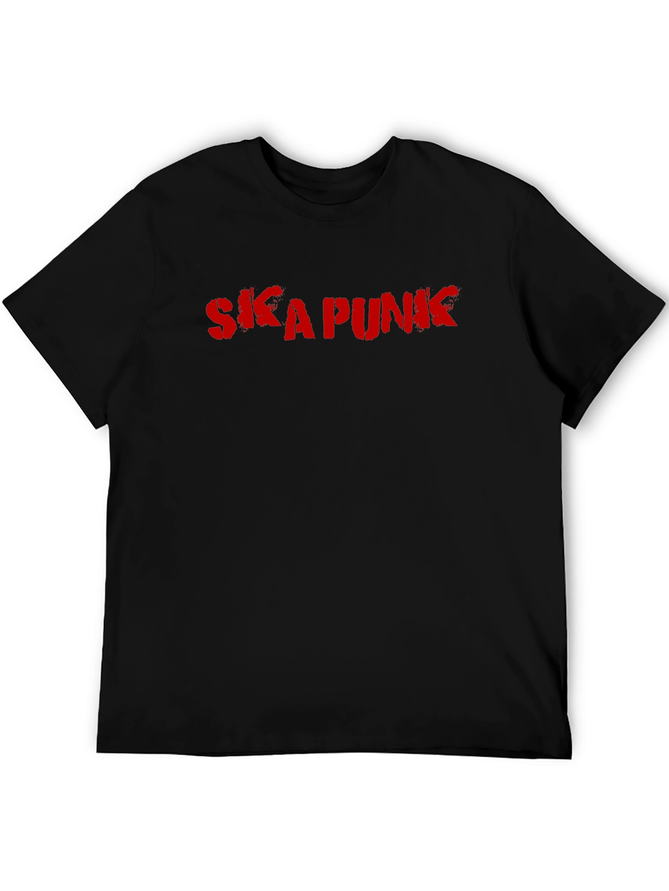 Ska Punk Graphic Tee - Black Cotton Casual