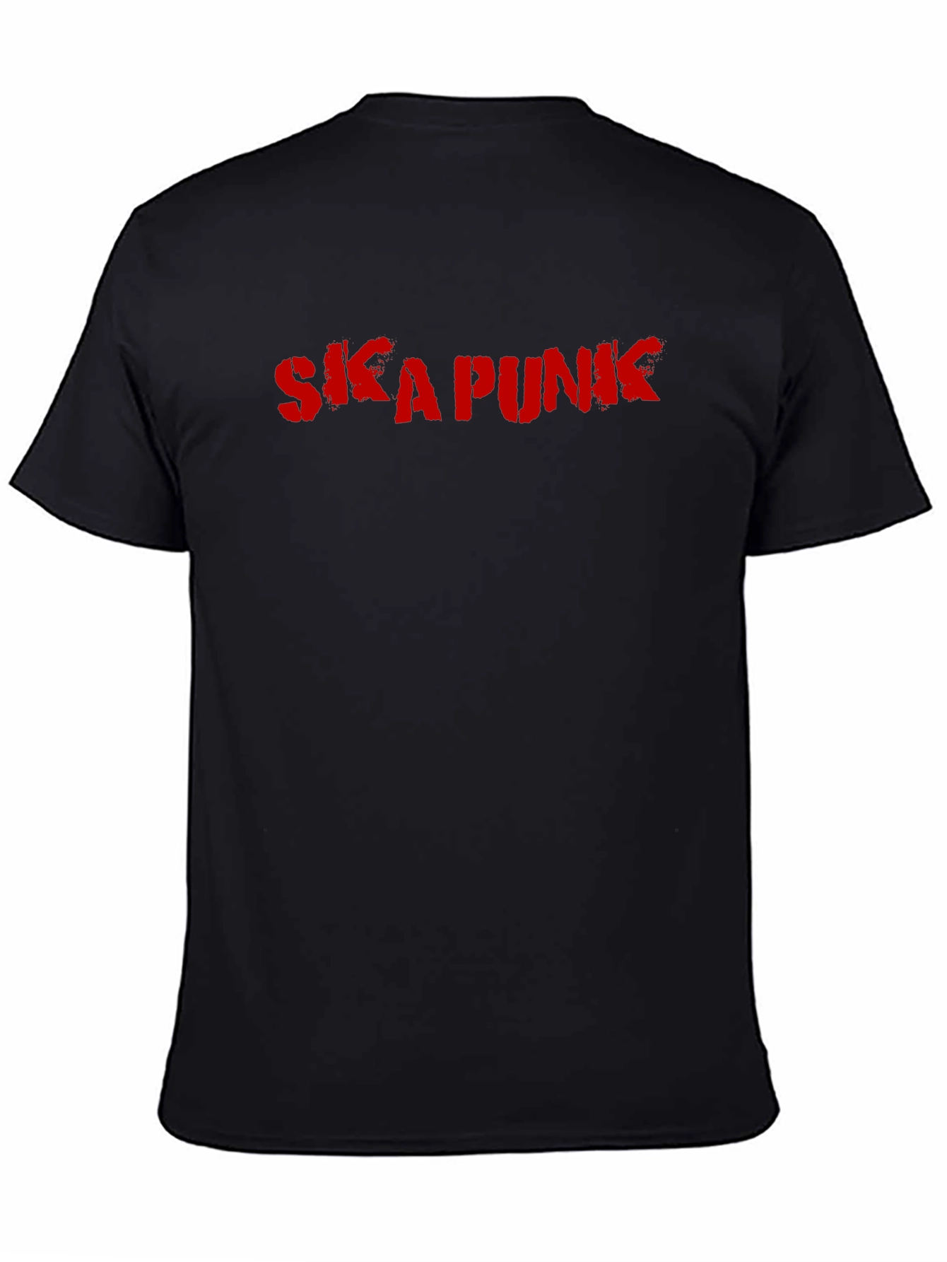 Ska Punk Graphic Tee - Black Cotton Casual