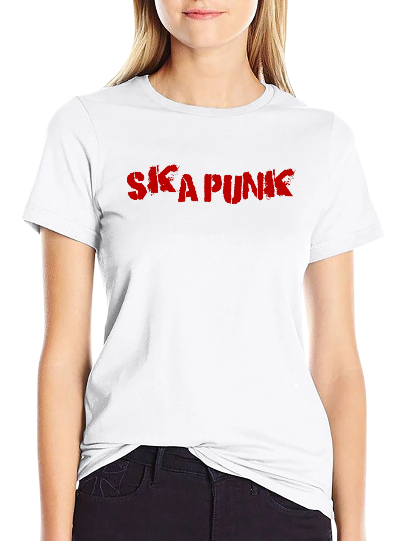 Ska Punk Graphic Tee - Black Cotton Casual