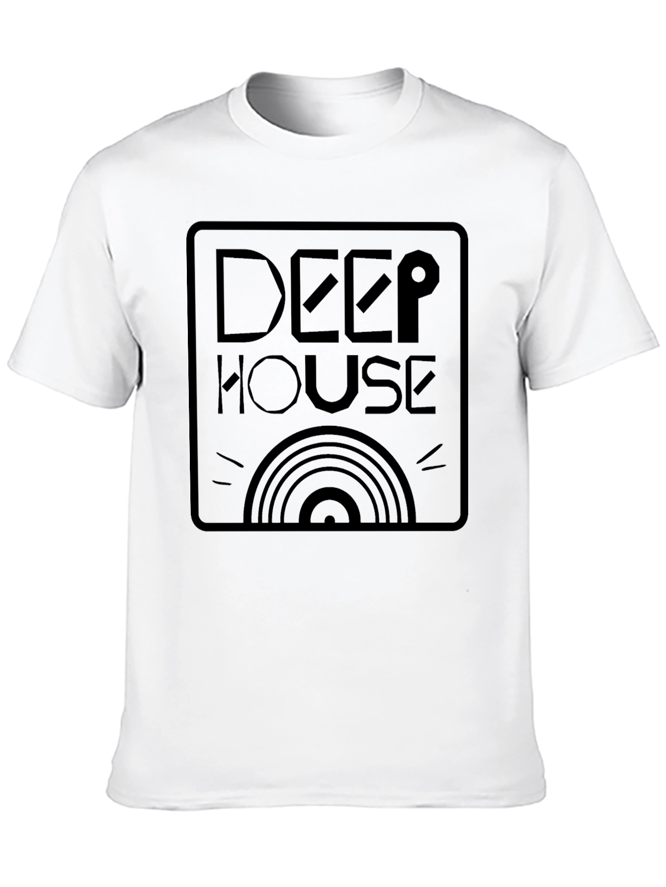 Deep House Graphic Print Black T-Shirt