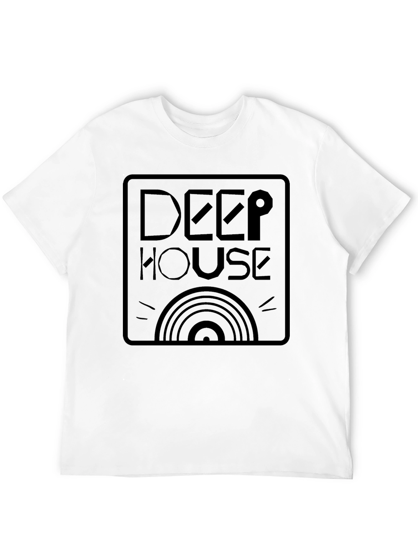 Deep House Graphic Print Black T-Shirt