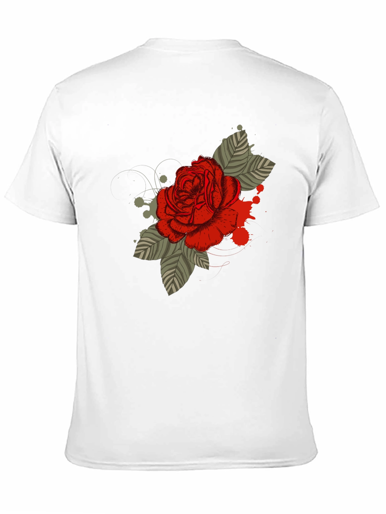 Rose Graphic T-Shirt - Mens Black Tee