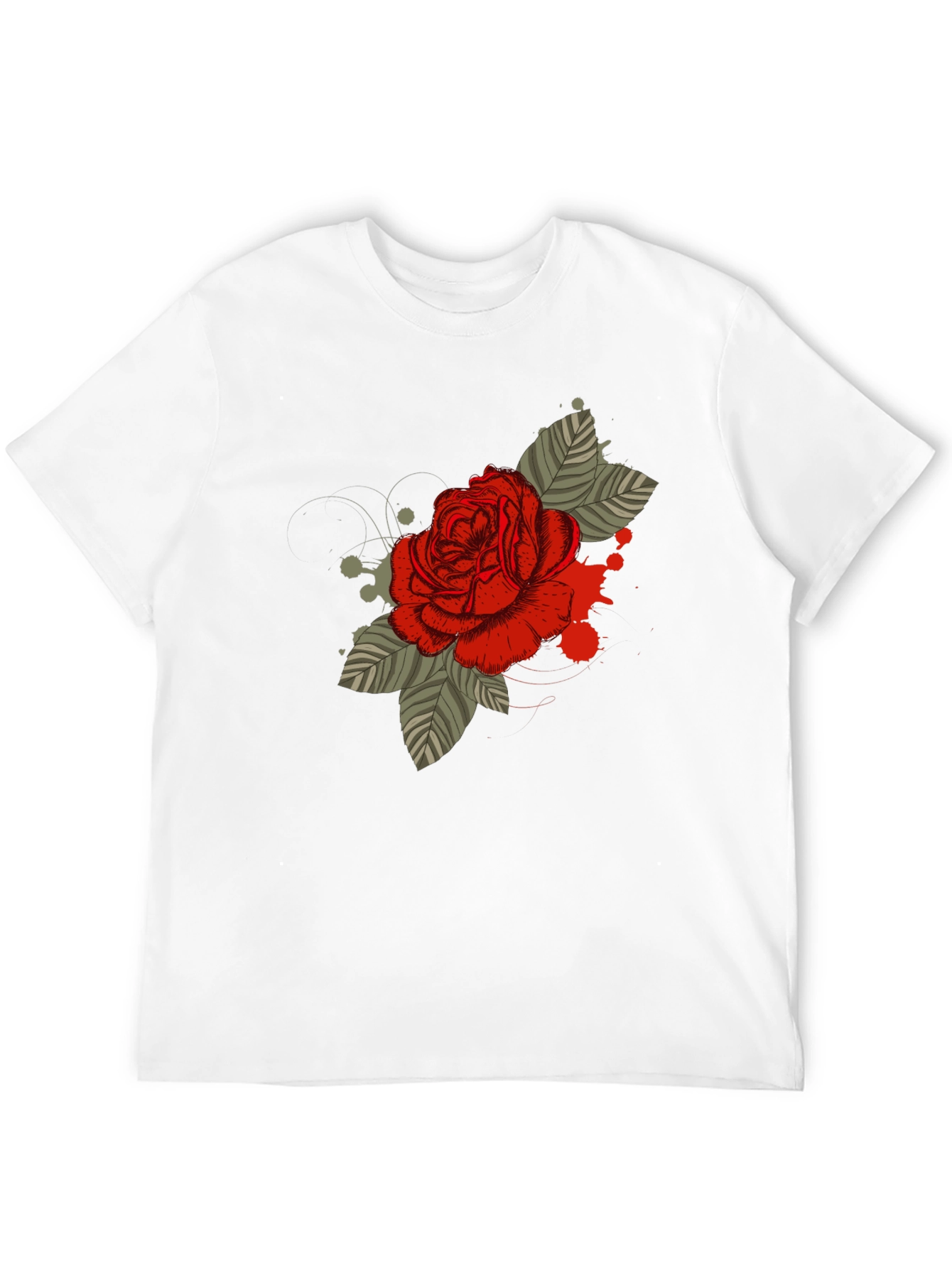 Rose Graphic T-Shirt - Mens Black Tee