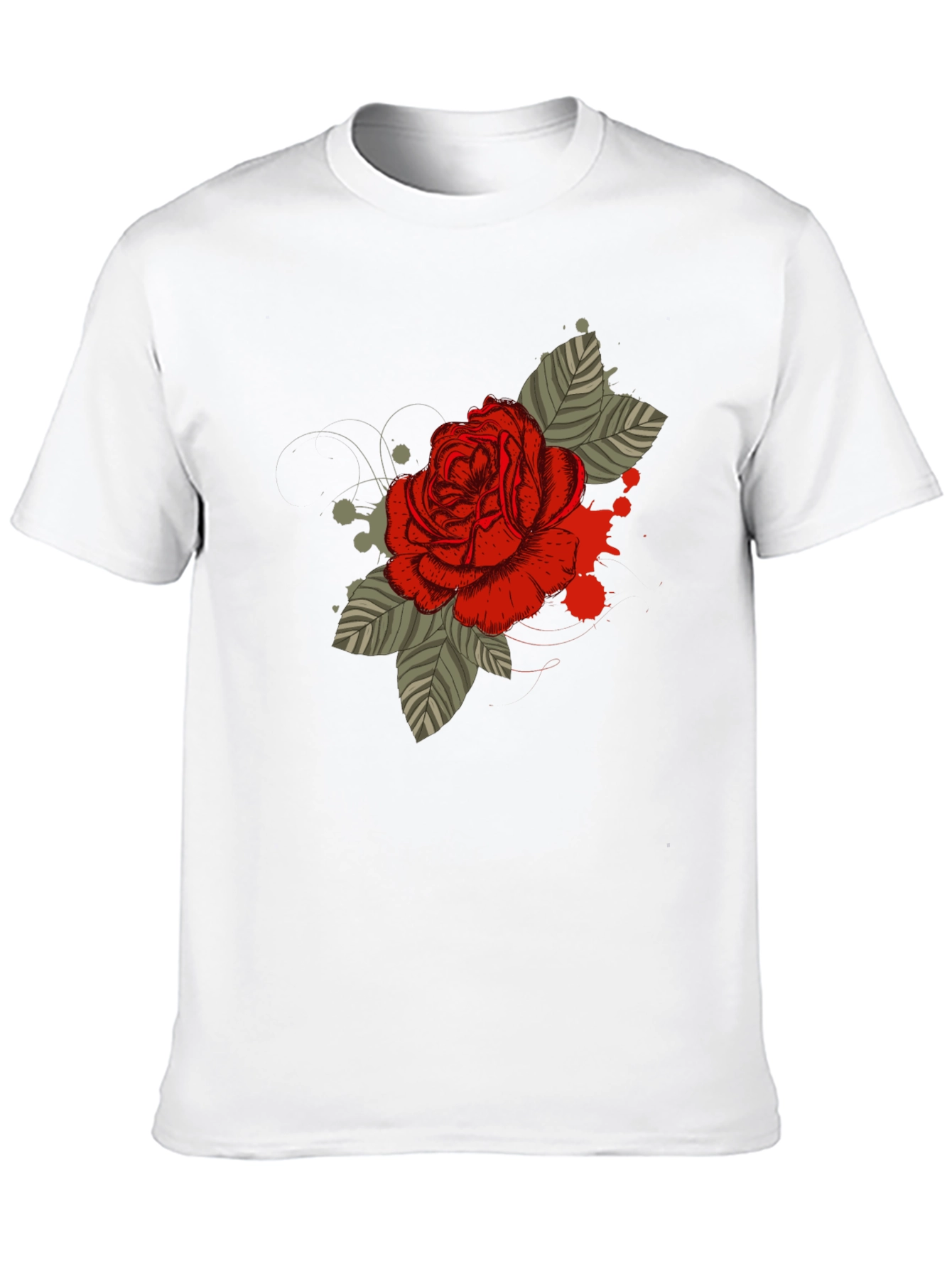 Rose Graphic T-Shirt - Mens Black Tee