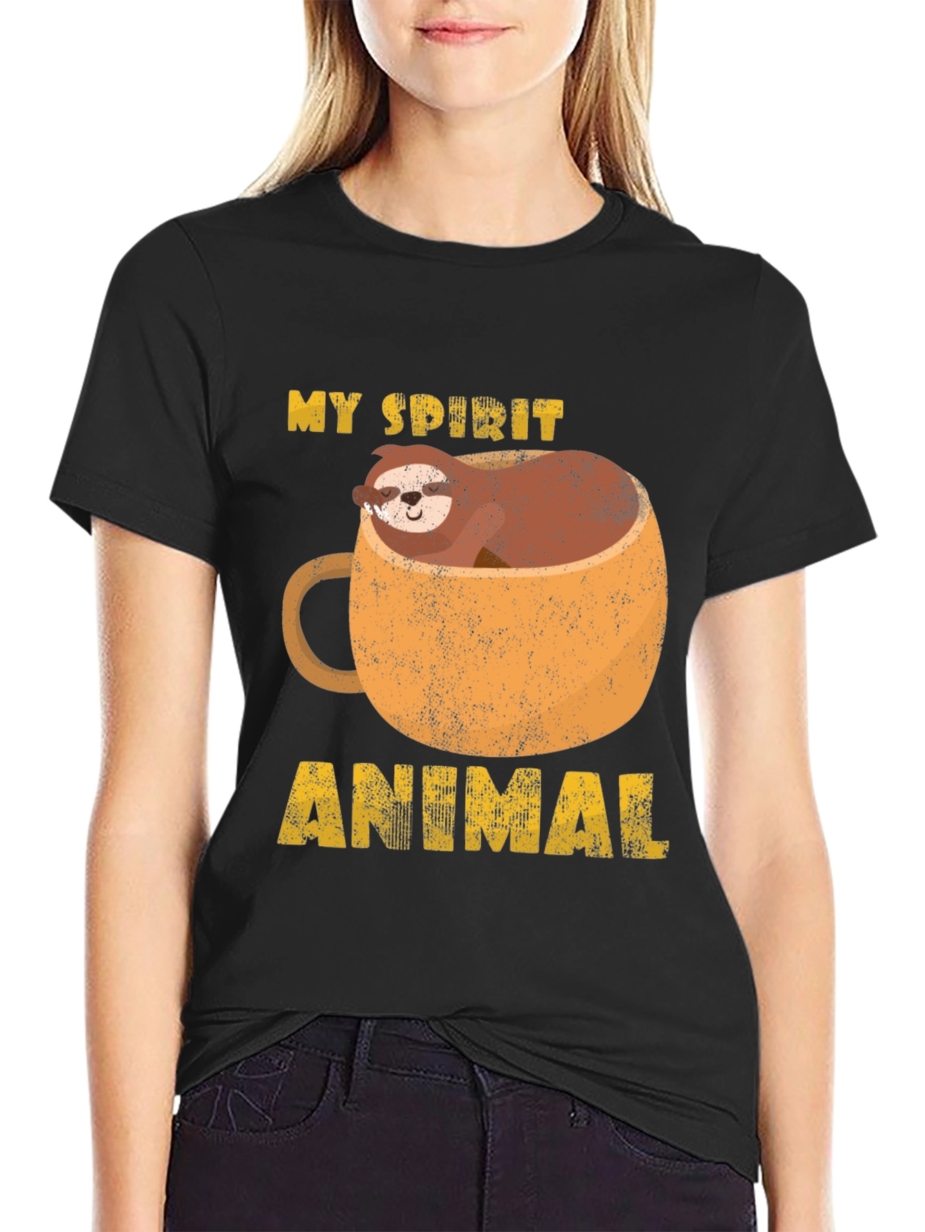 My Spirit Animal Sloth in Mug Graphic Tee