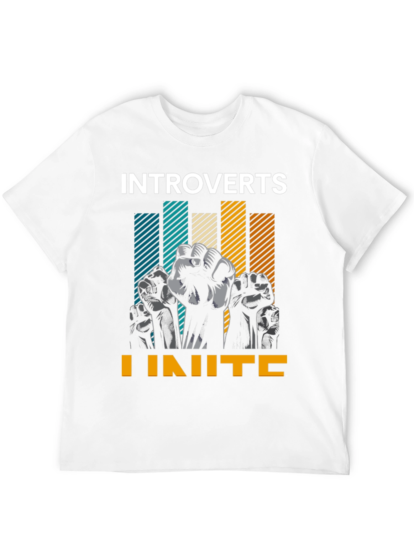 Introverts Unite Graphic Tee - Black Cotton T-Shirt