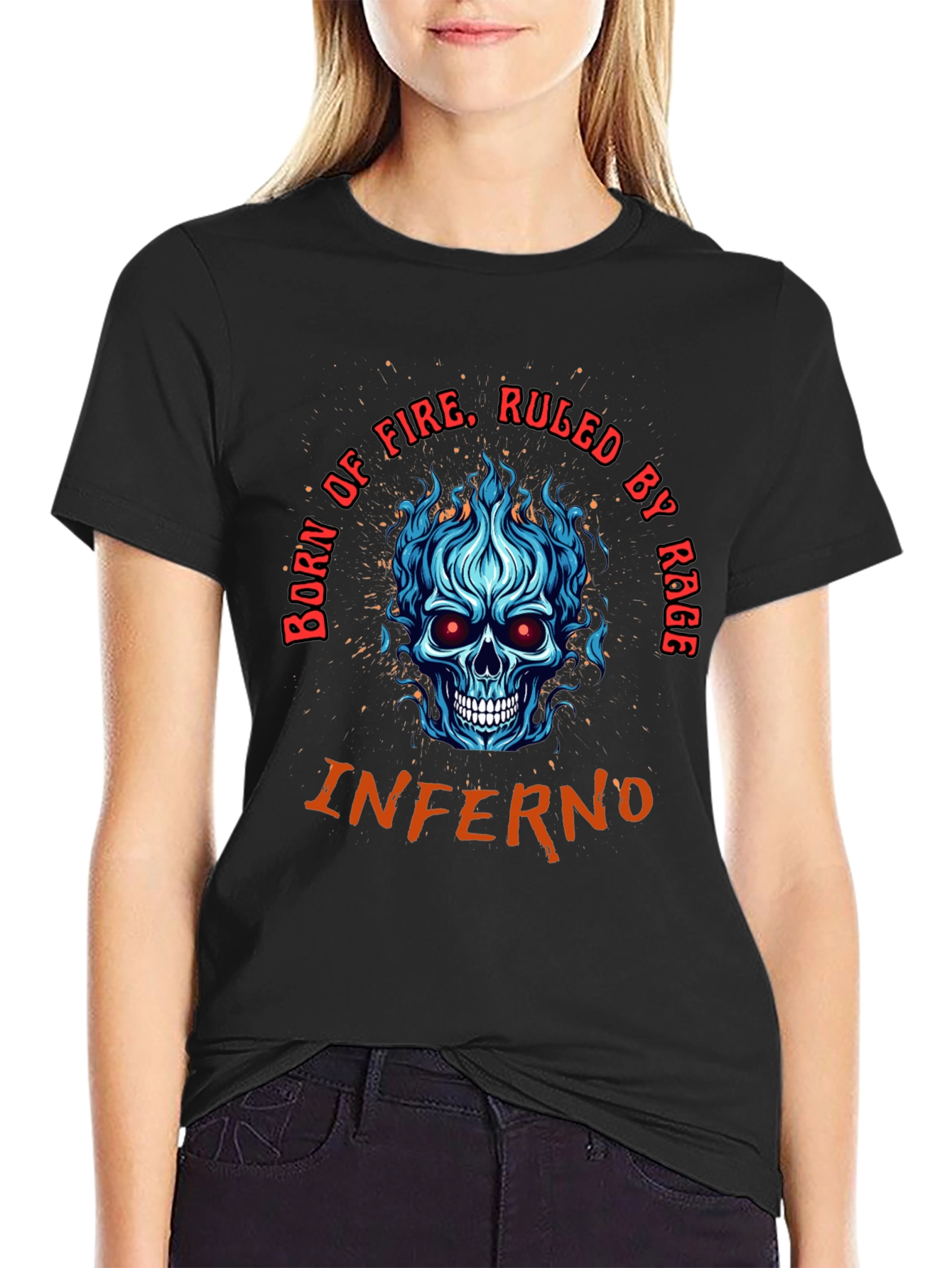Inferno Skull Graphic Tee - Born of Fire