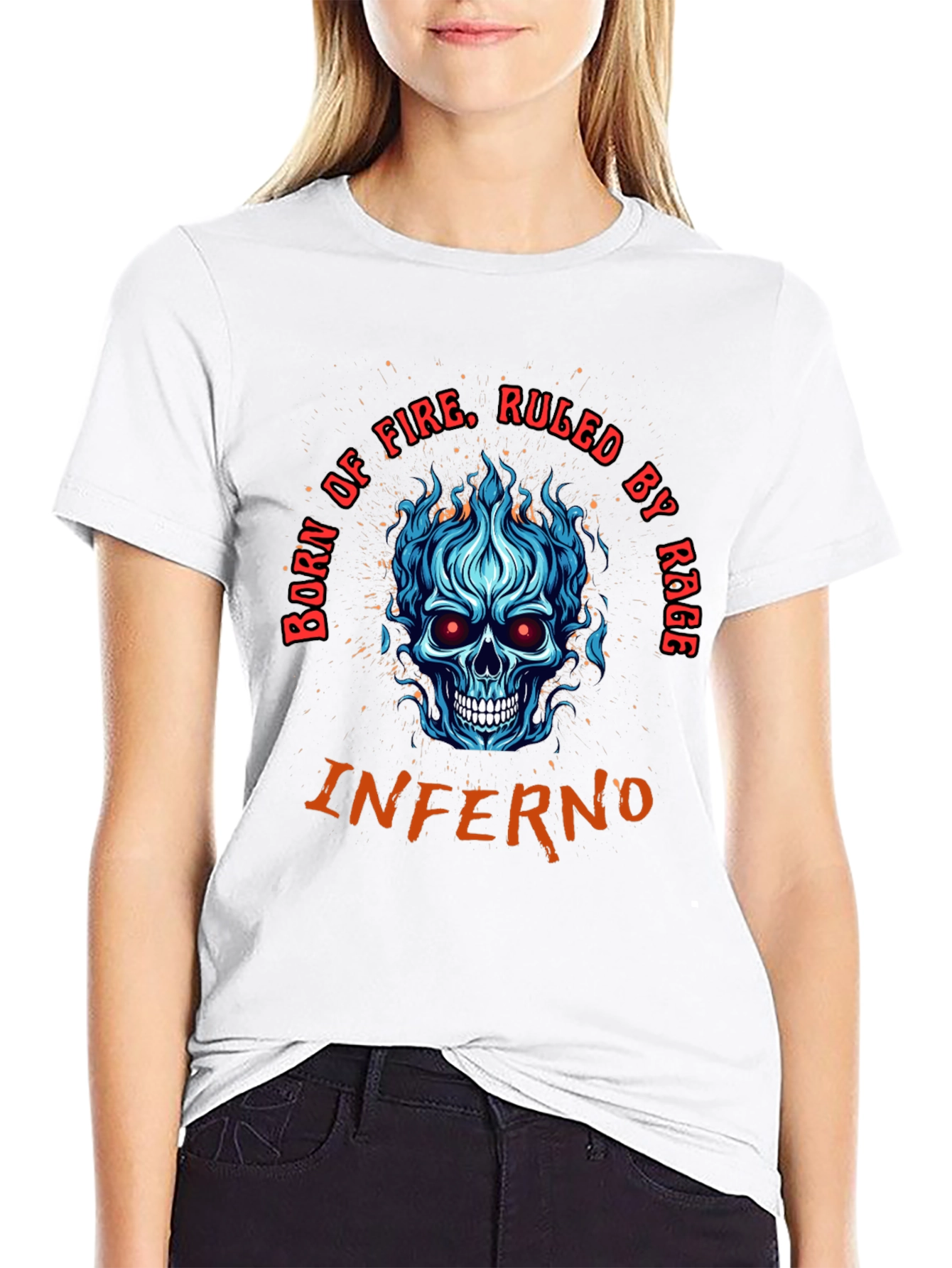 Inferno Skull Graphic Tee - Born of Fire