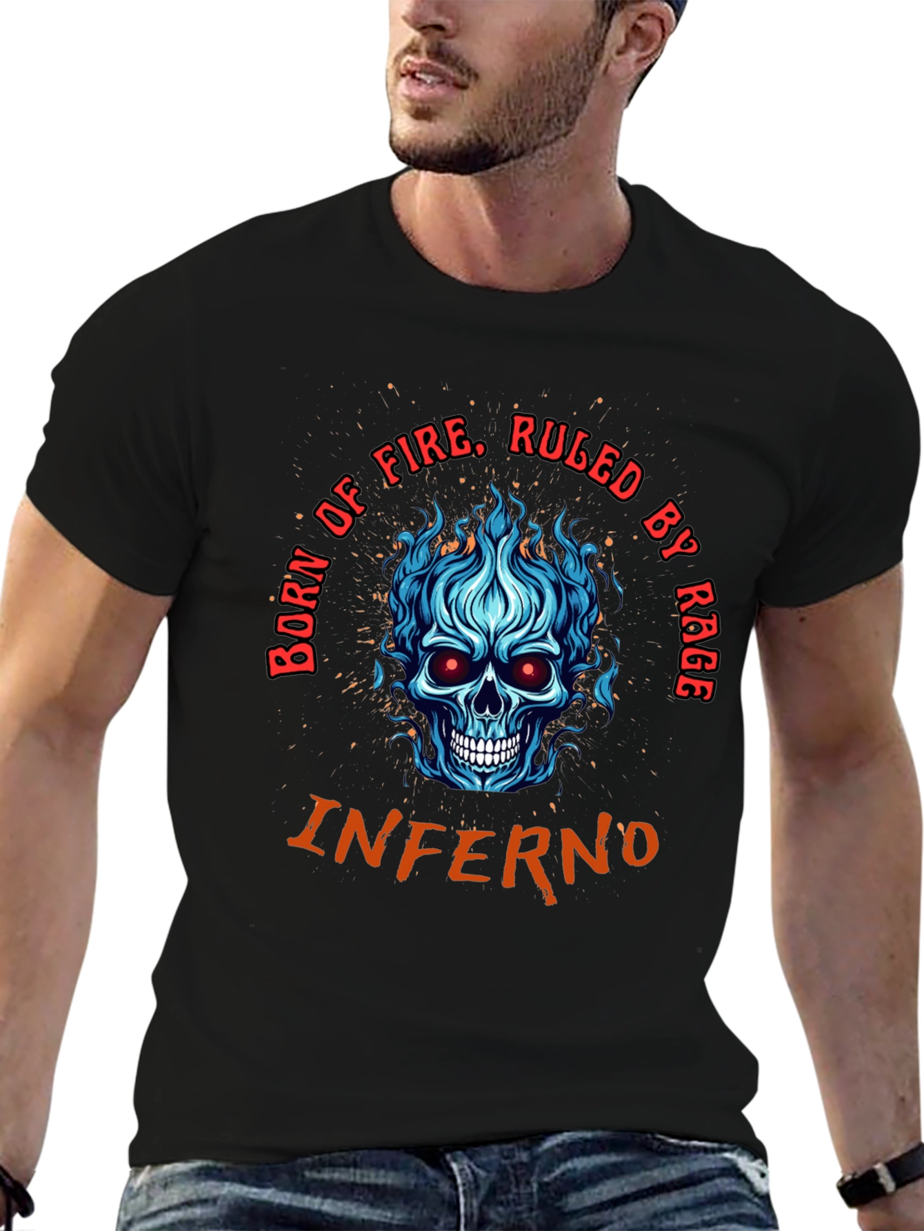 Inferno Skull Graphic Tee - Born of Fire