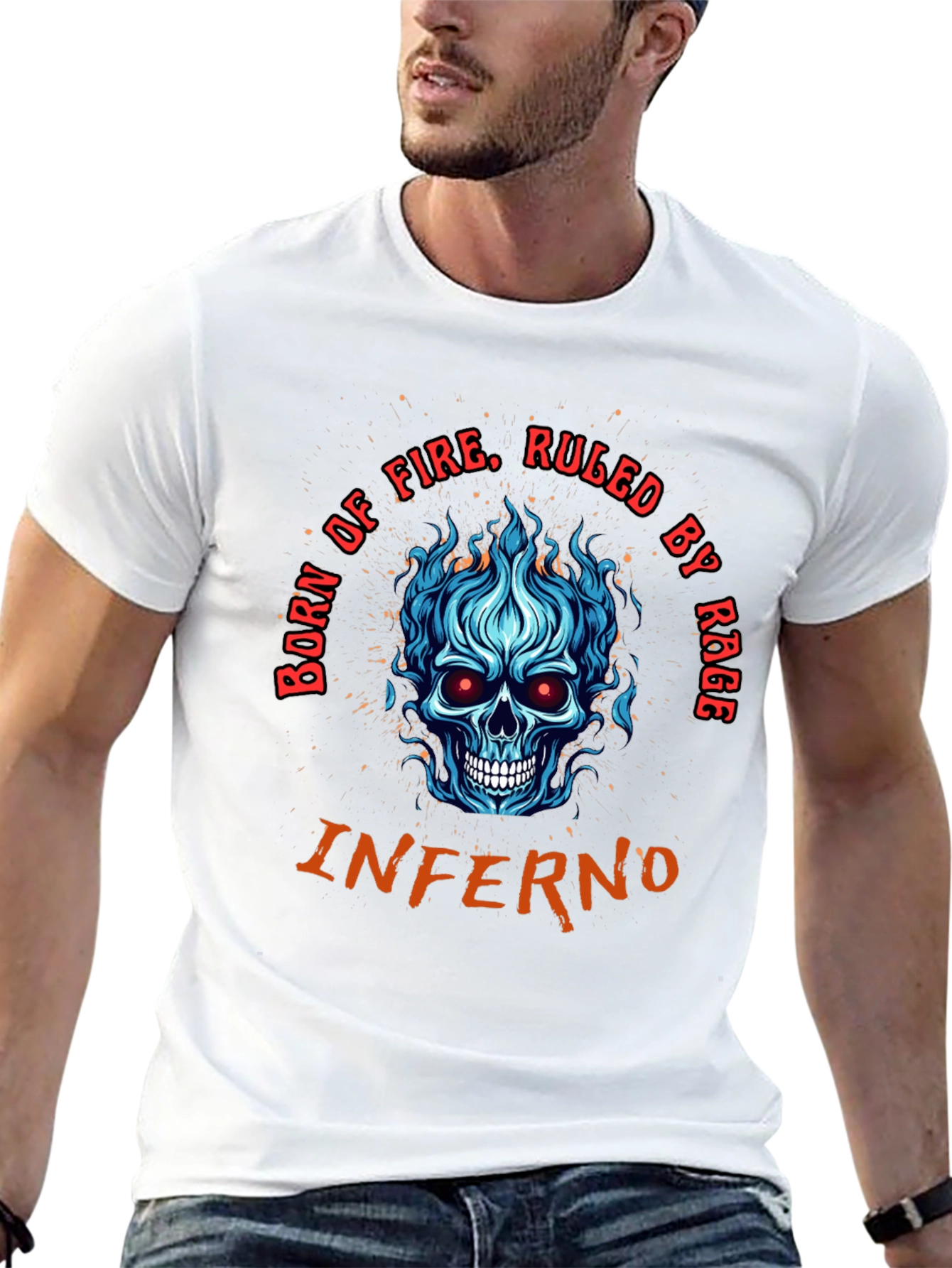 Inferno Skull Graphic Tee - Born of Fire
