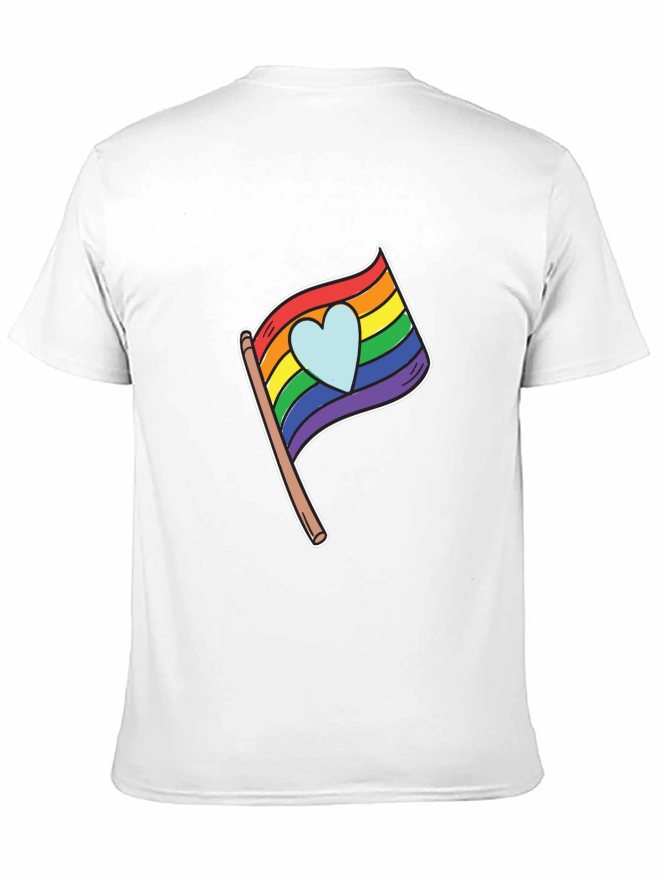 Pride Heart Flag Graphic Black T-Shirt