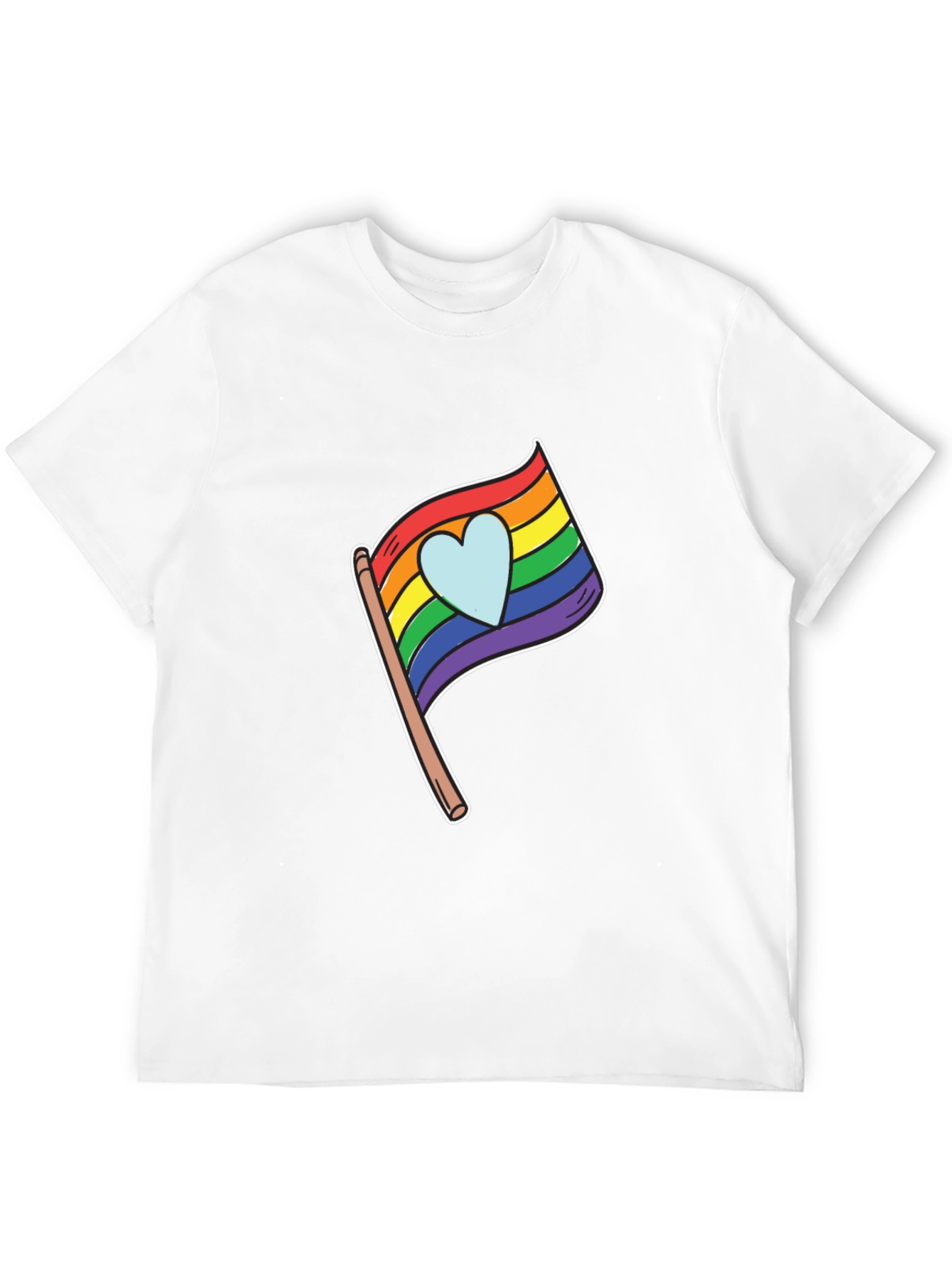 Pride Heart Flag Graphic Black T-Shirt