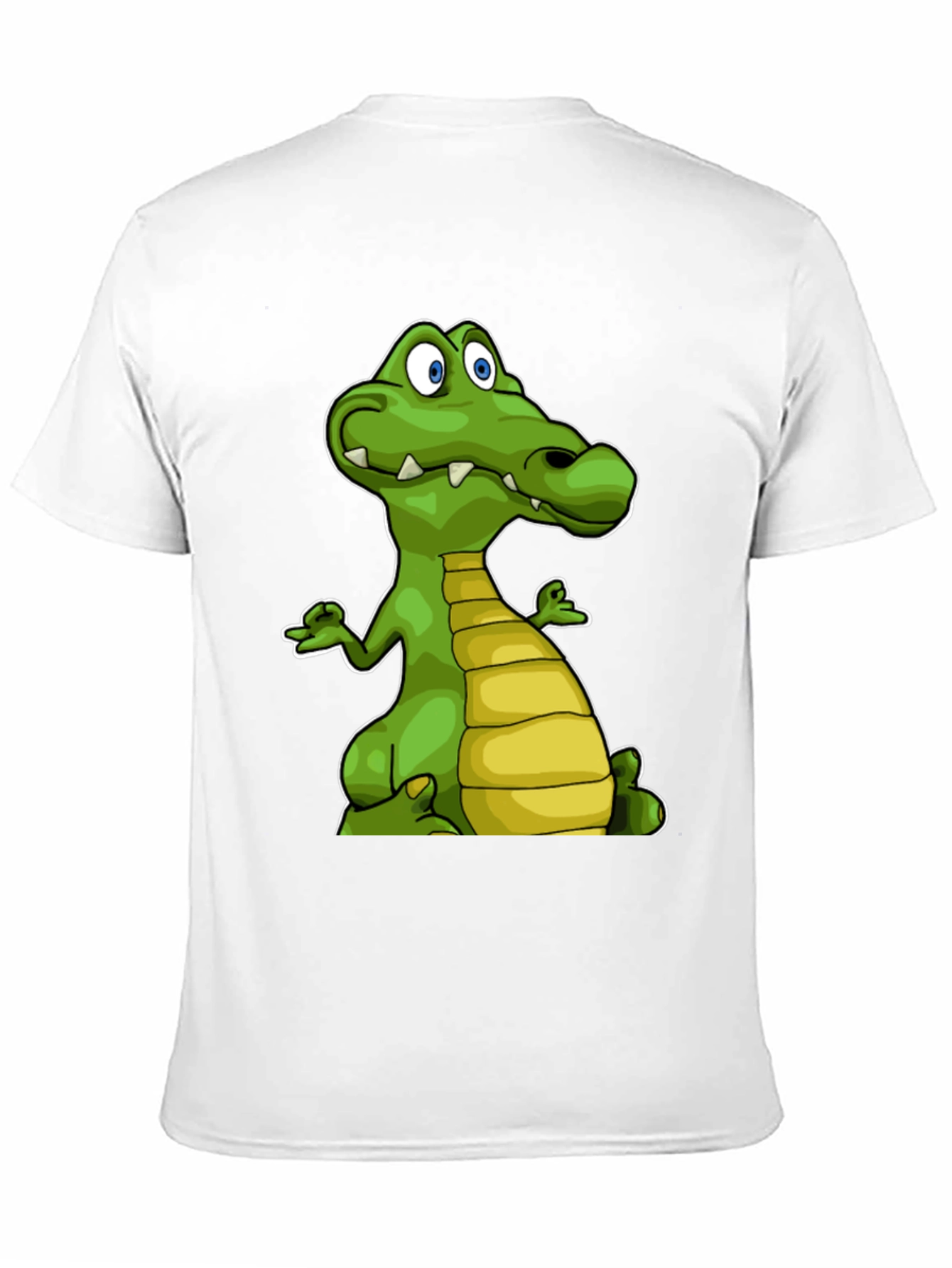 Cartoon Crocodile Graphic Tee - Black Cotton T-Shirt
