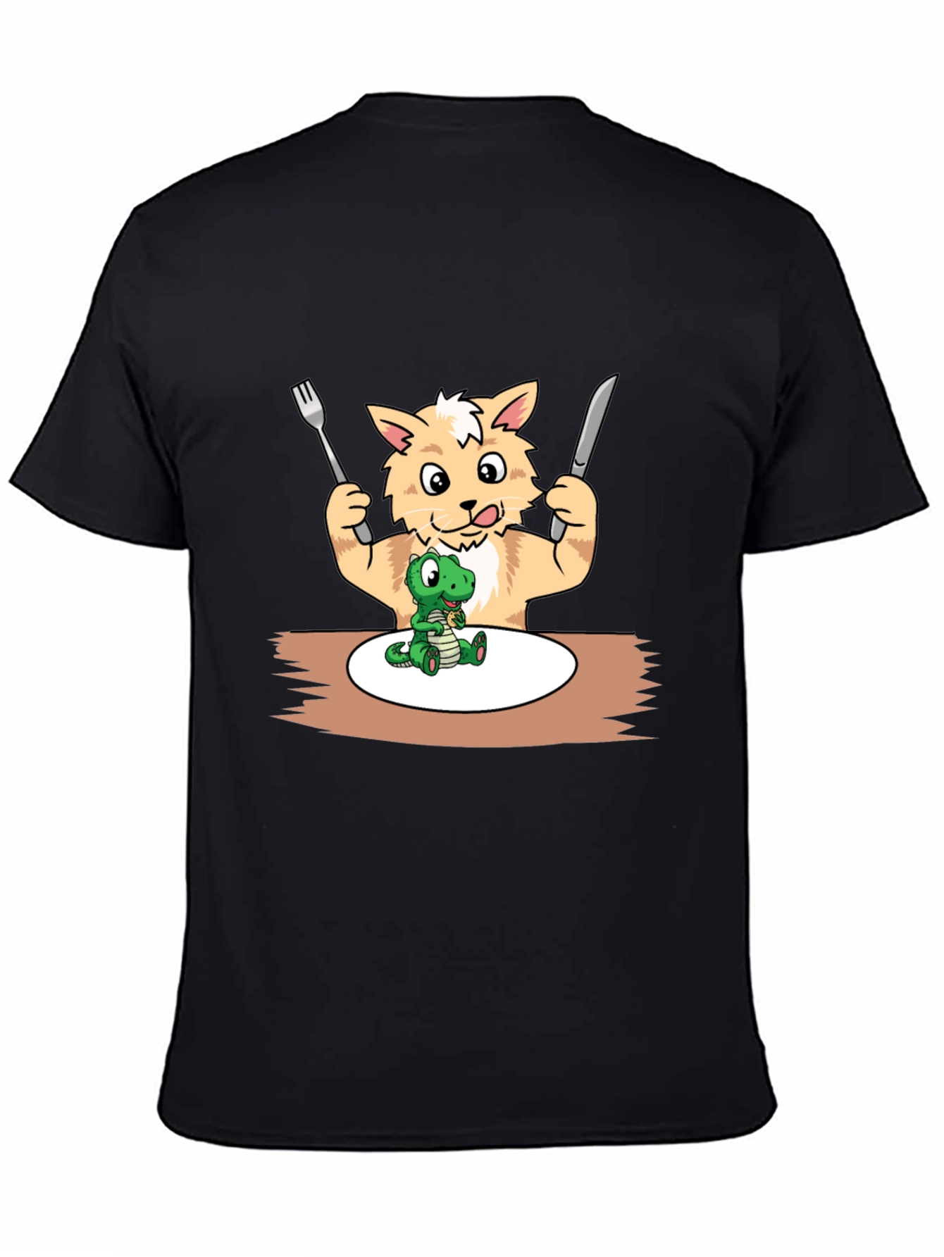 Funny Cat Eating Dinosaur T-Shirt