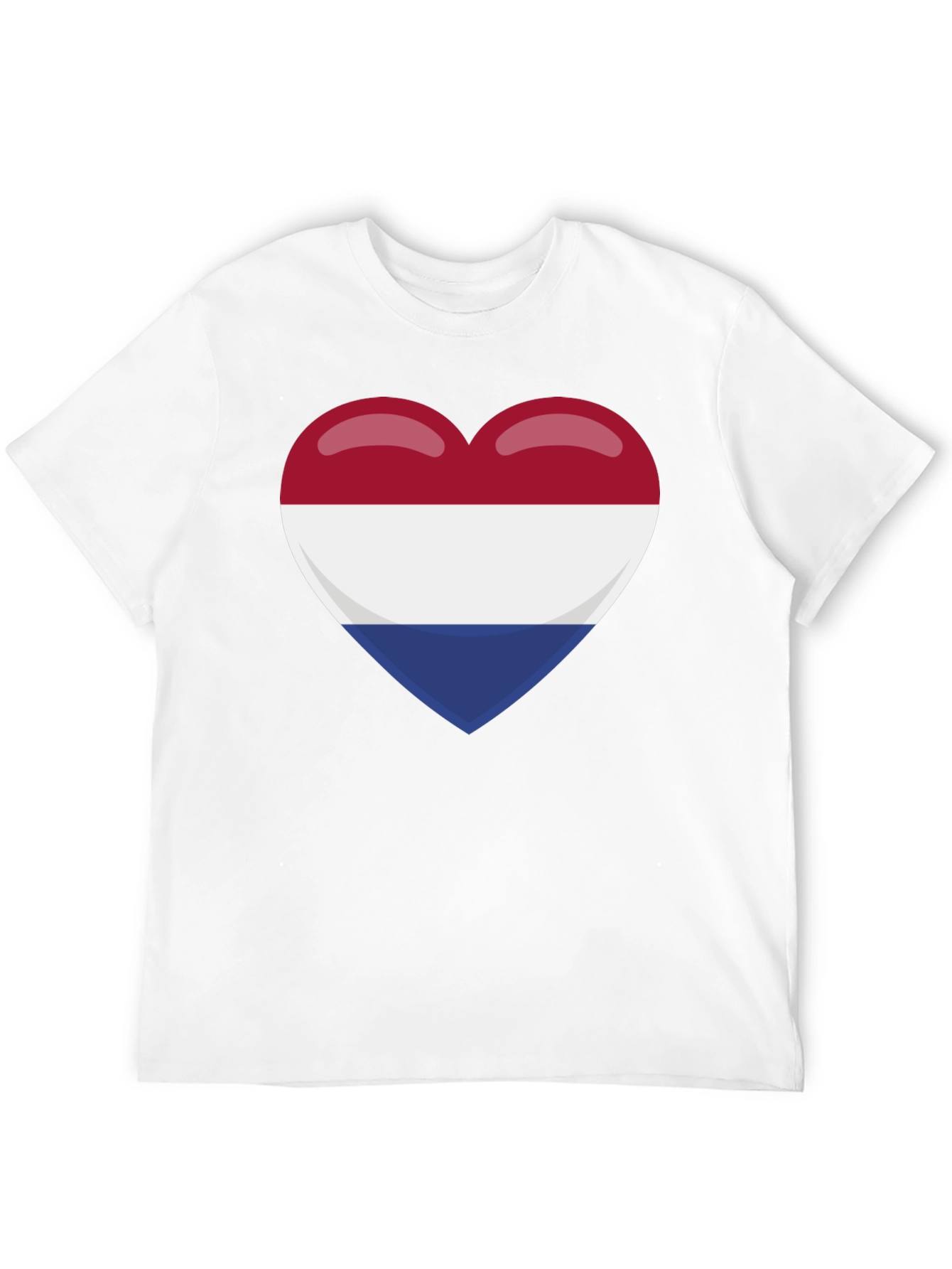 Netherlands Flag Heart T-Shirt - Black Cotton Tee