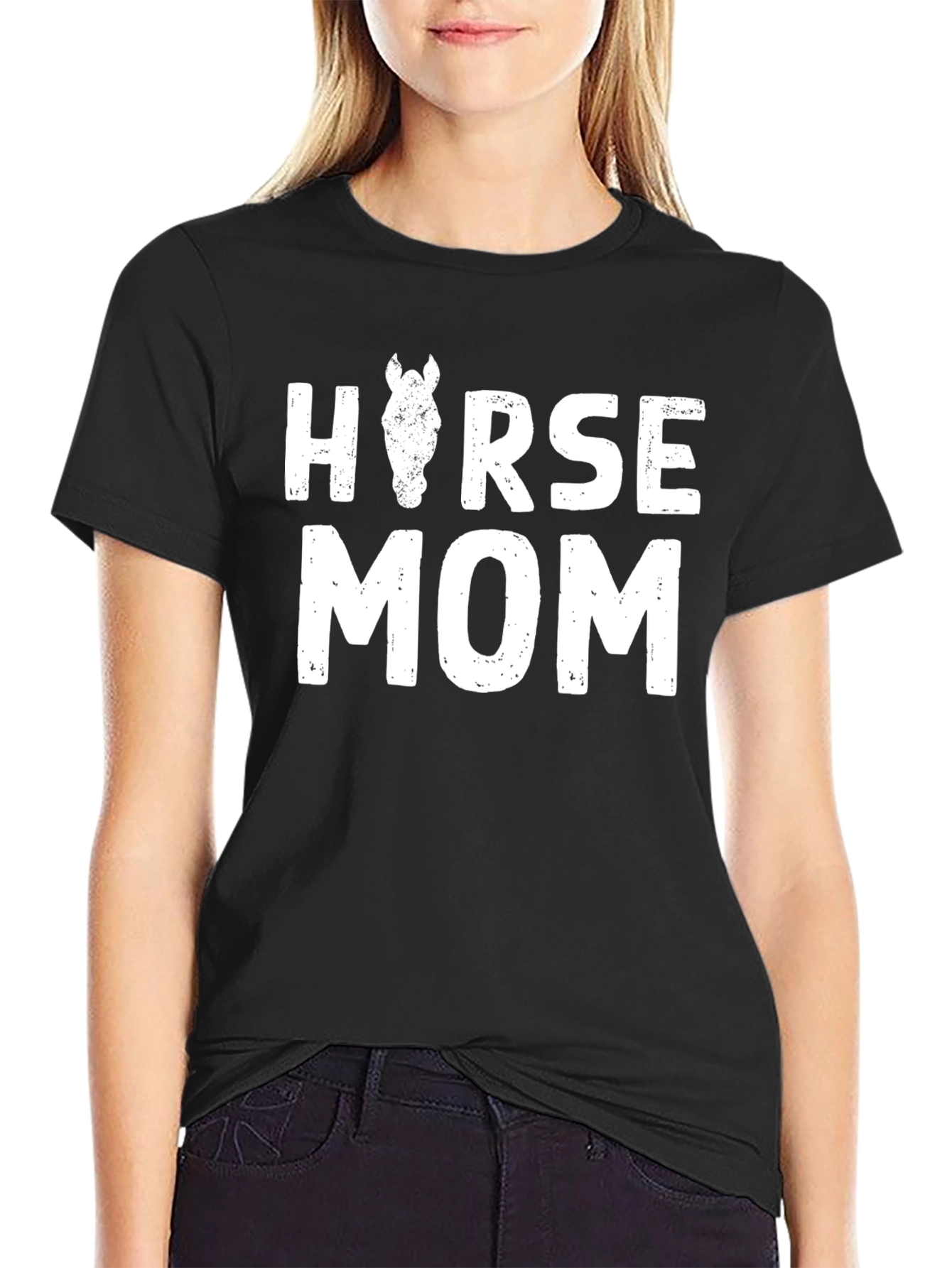 Horse Mom Tee - Black Unisex T-Shirt