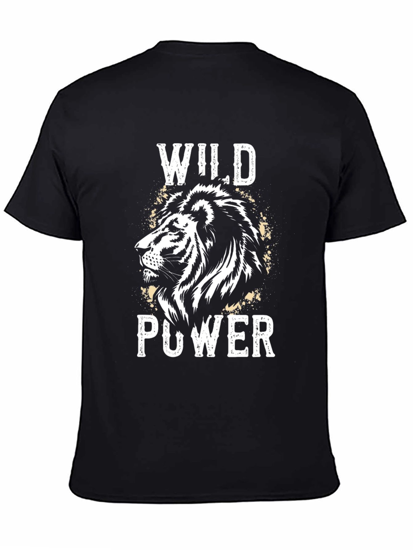 Wild Power Lion Graphic Tee - Black
