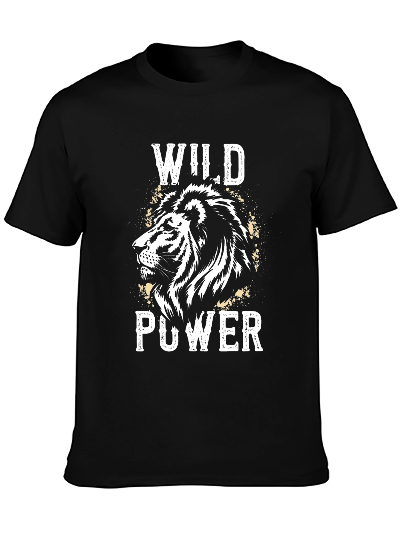 Wild Power Lion Graphic Tee - Black