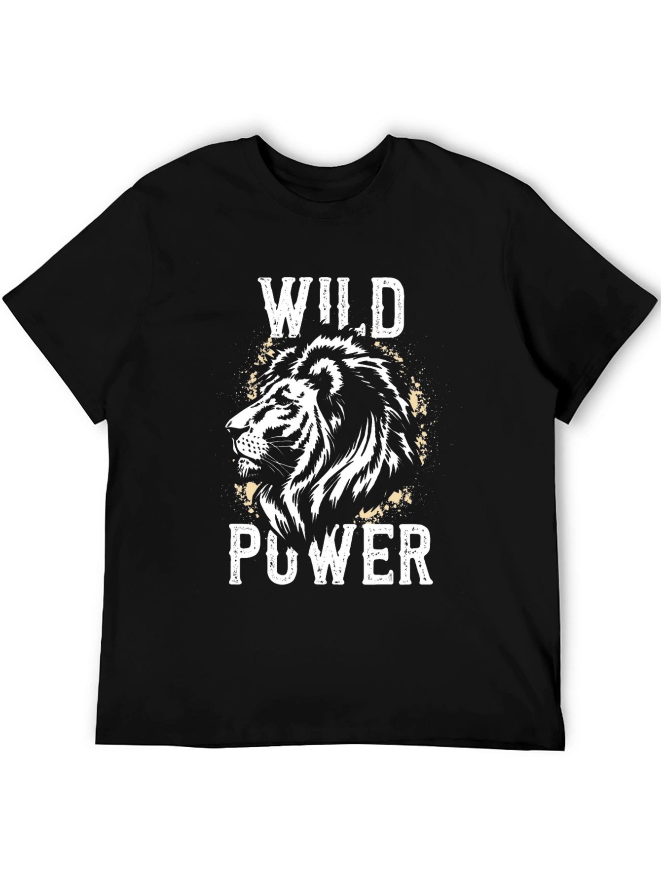 Wild Power Lion Graphic Tee - Black