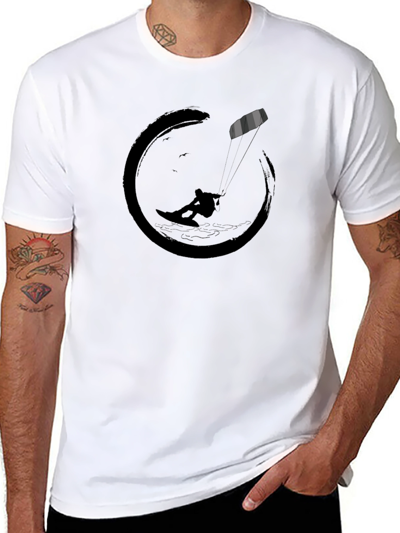 Black Kite Surfing Graphic Tee