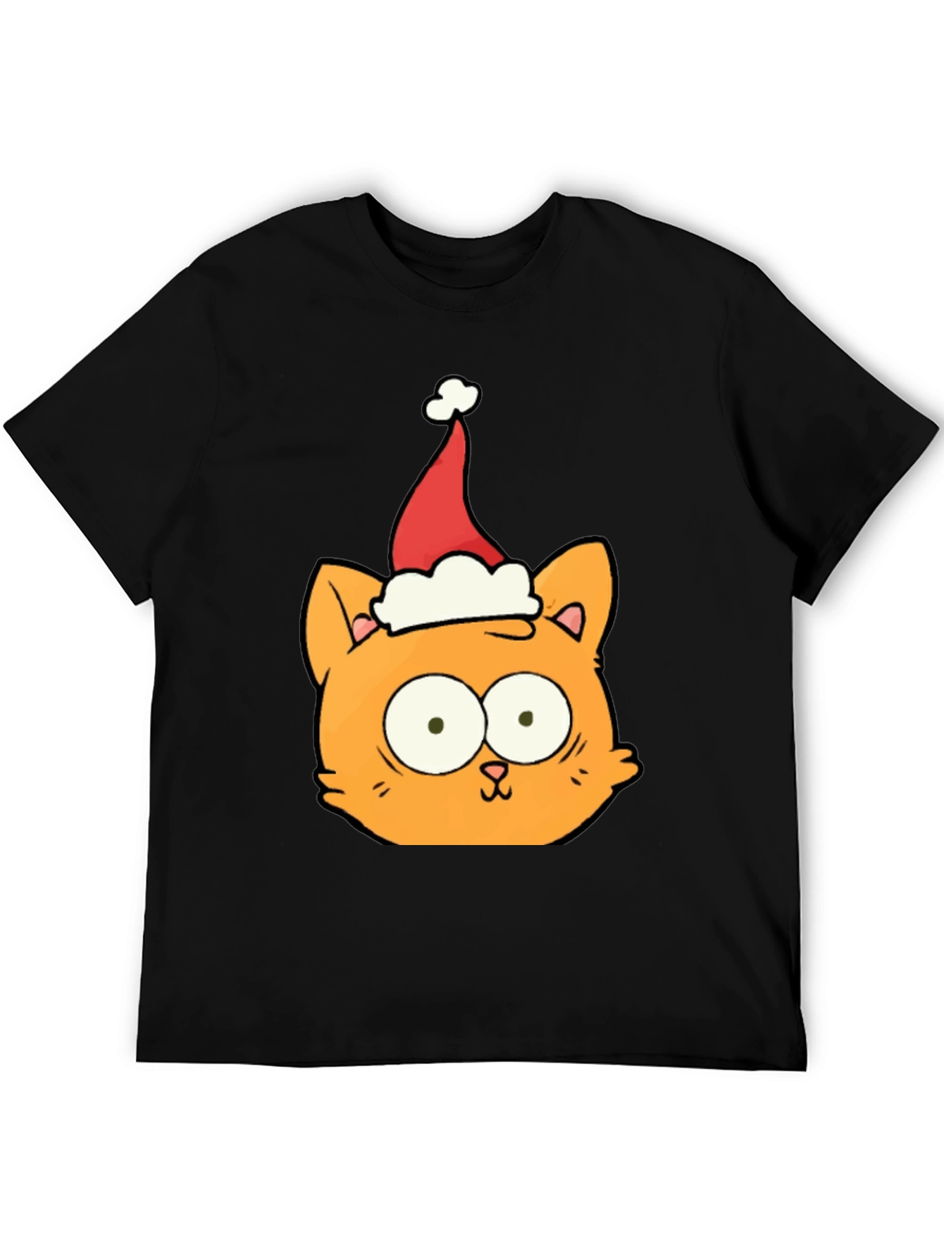 Christmas Cat T-Shirt - Black