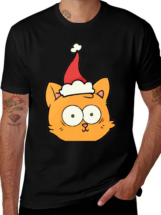 Christmas Cat T-Shirt - Black