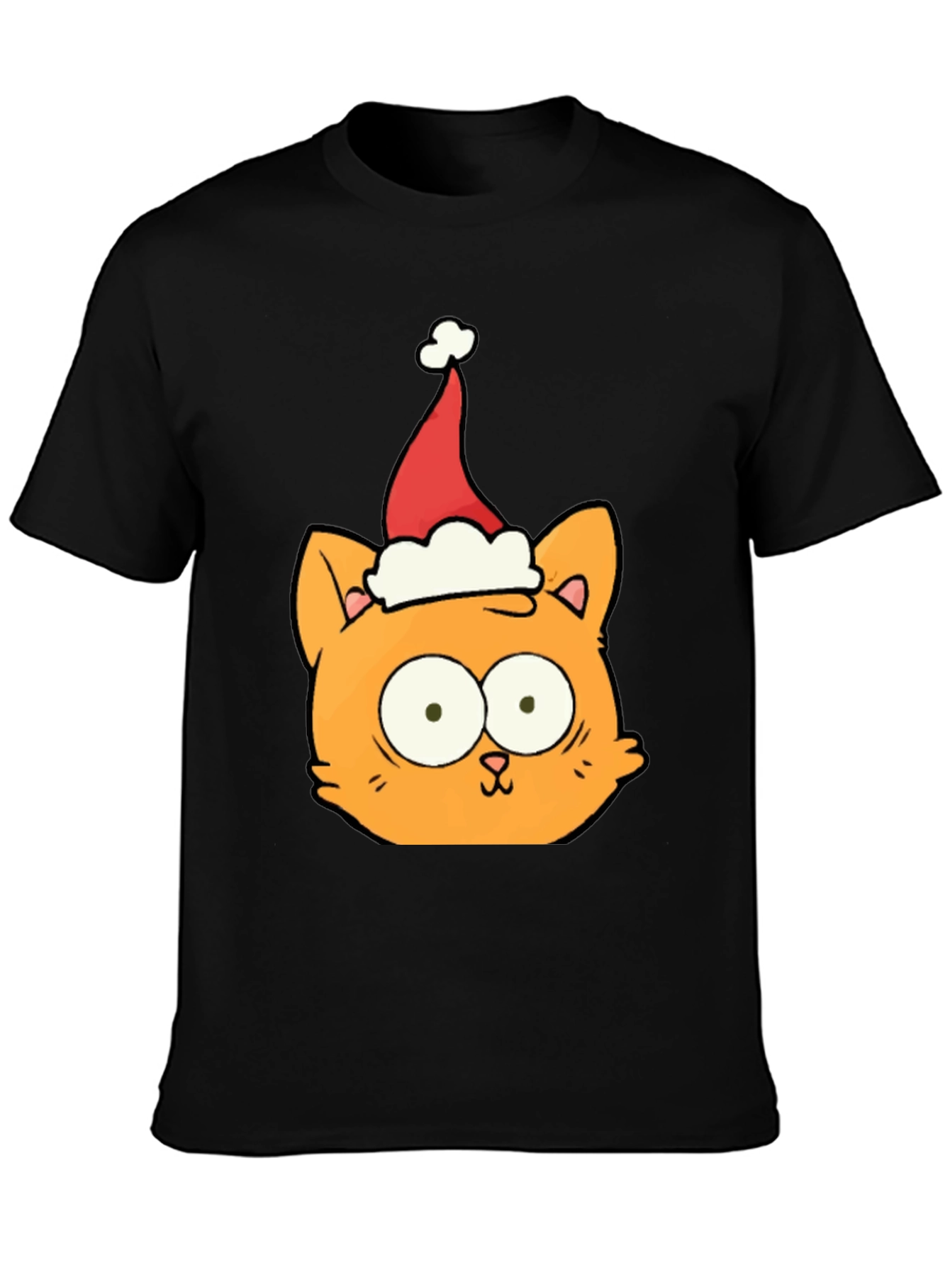 Christmas Cat T-Shirt - Black