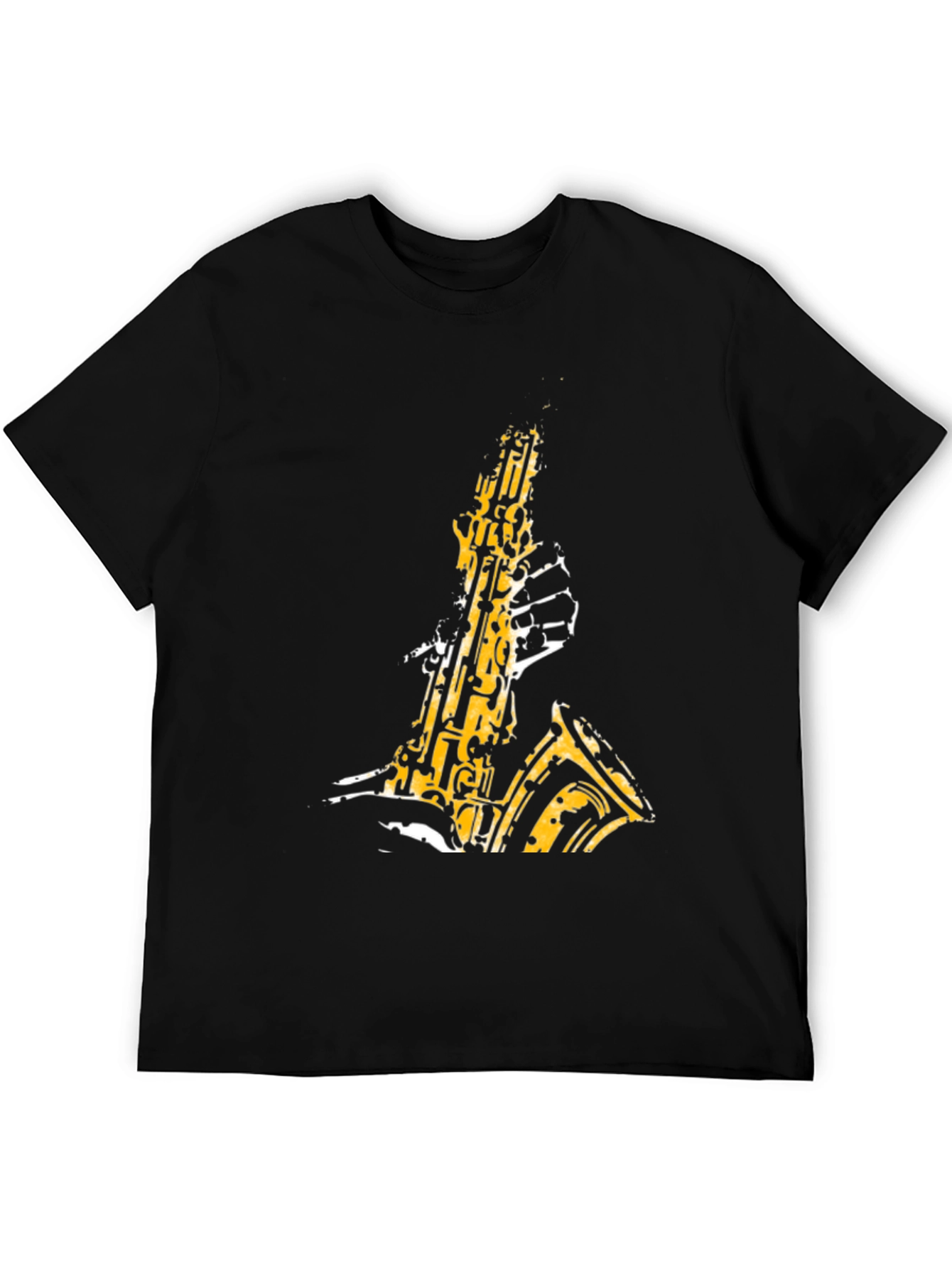 Cool Saxophone Graphic Tee - Mens Black T-Shirt