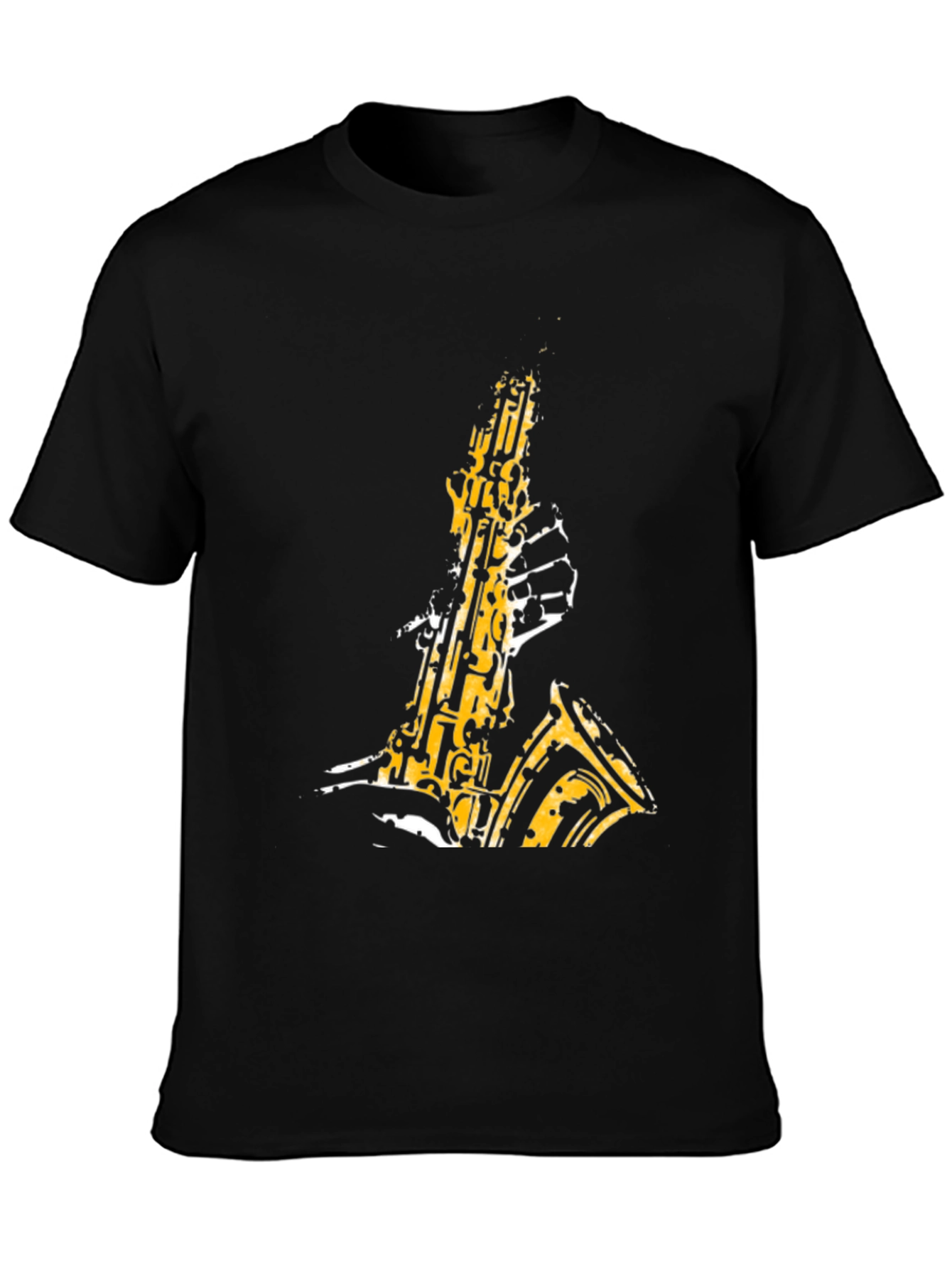 Cool Saxophone Graphic Tee - Mens Black T-Shirt