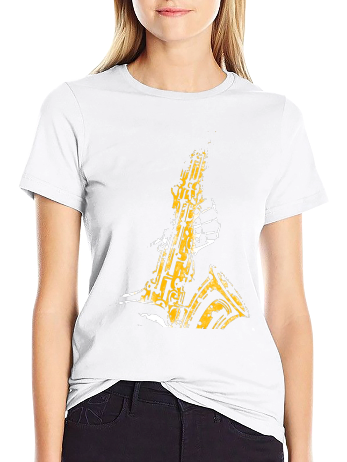 Cool Saxophone Graphic Tee - Mens Black T-Shirt