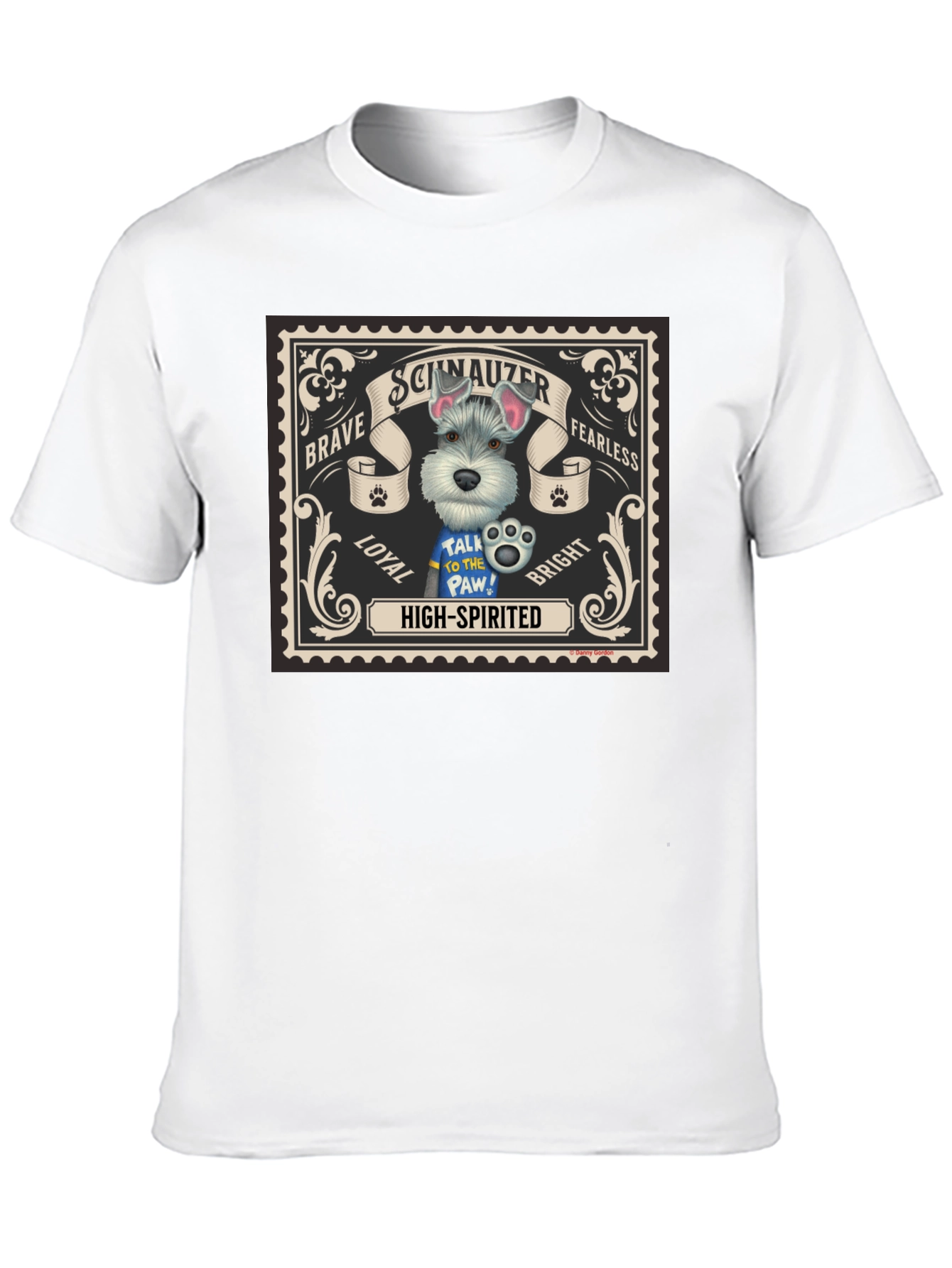 Schnauzer Dog Stamp T-Shirt - Brave Fearless Loyal