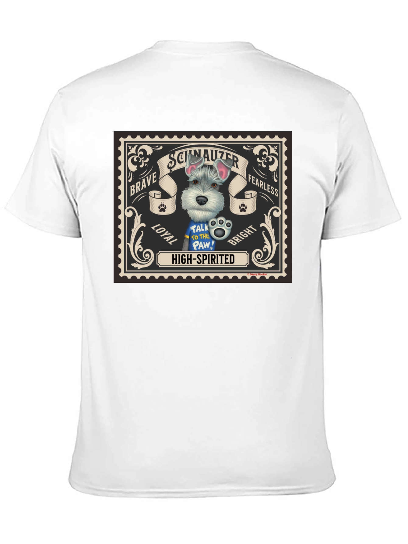 Schnauzer Dog Stamp T-Shirt - Brave Fearless Loyal