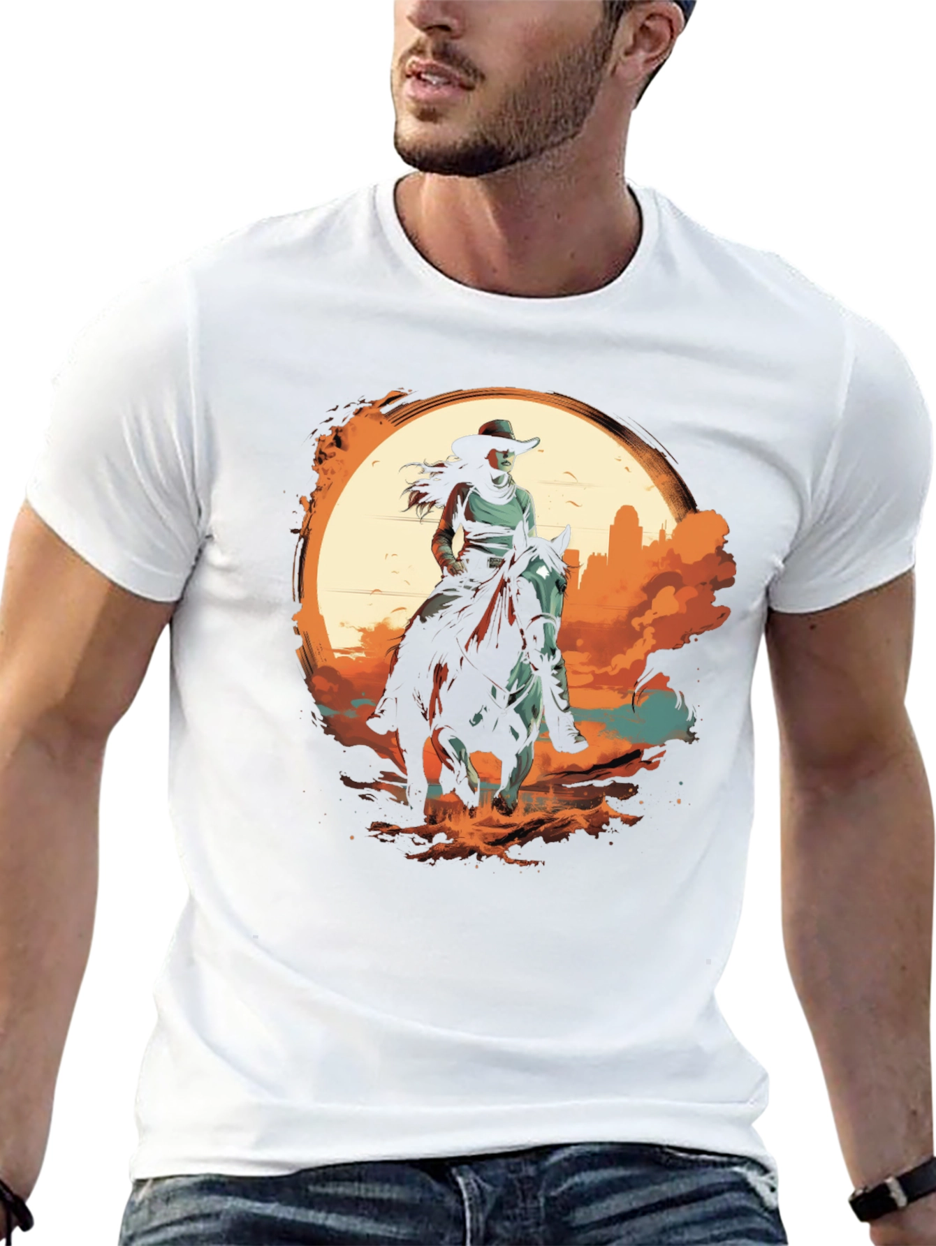 Western Rider Graphic Tee - Black Unisex T-Shirt