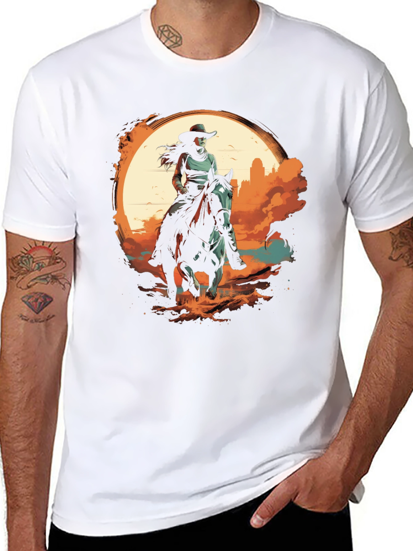 Western Rider Graphic Tee - Black Unisex T-Shirt