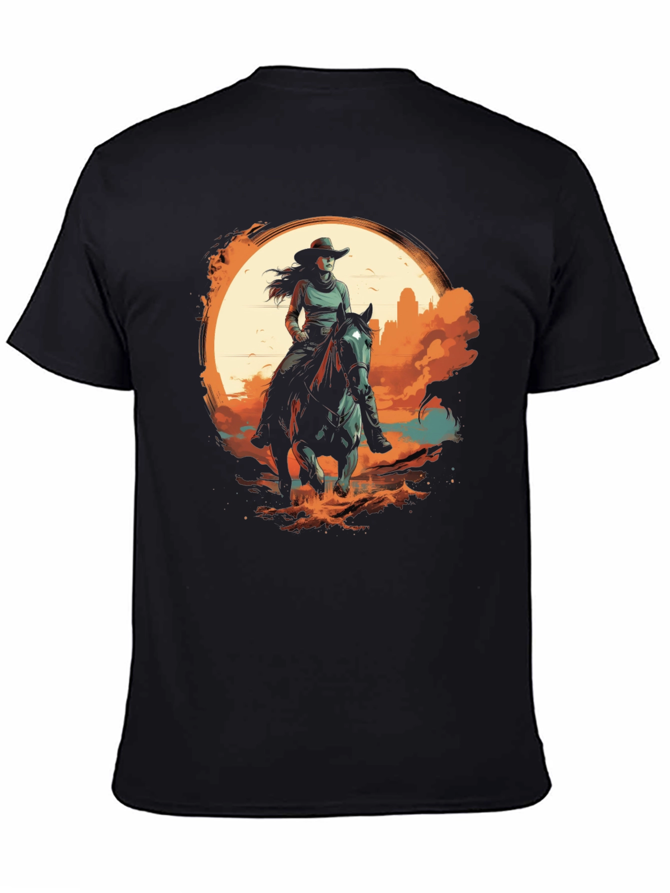 Western Rider Graphic Tee - Black Unisex T-Shirt