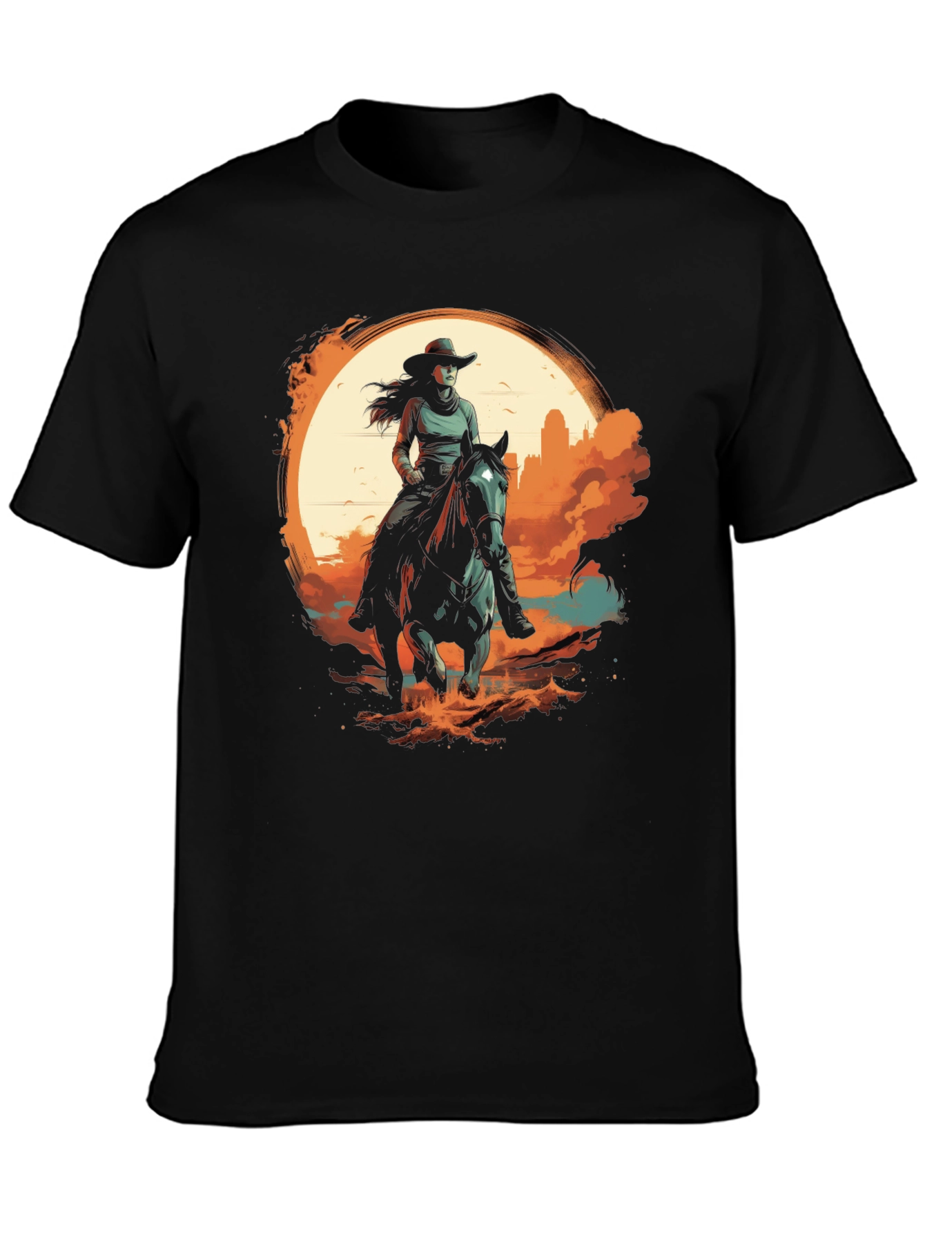 Western Rider Graphic Tee - Black Unisex T-Shirt