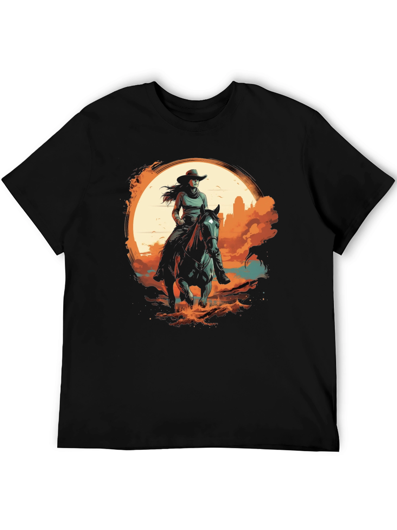 Western Rider Graphic Tee - Black Unisex T-Shirt