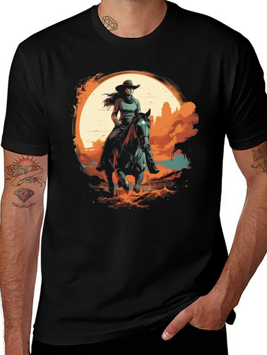 Western Rider Graphic Tee - Black Unisex T-Shirt