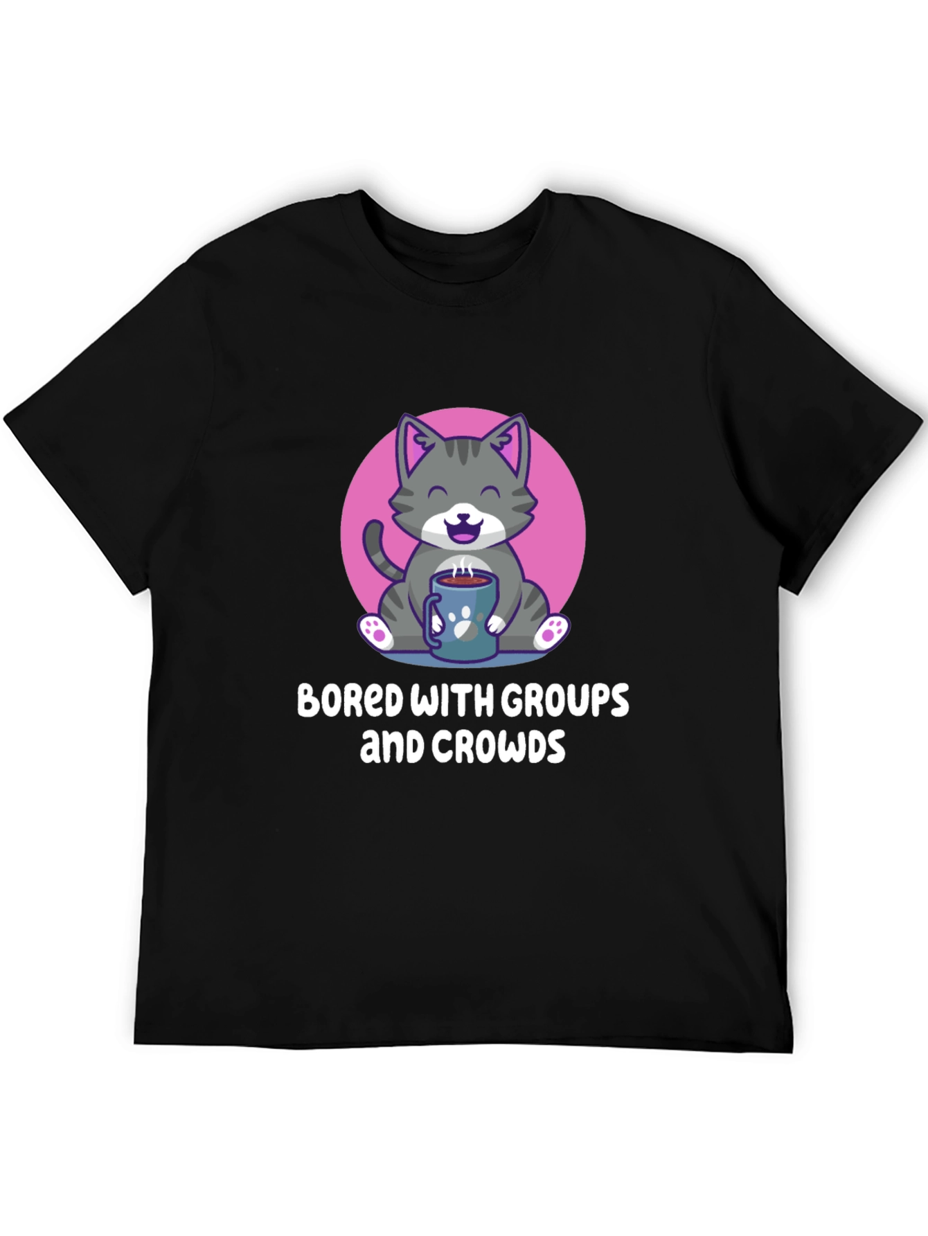 Bored with Groups & Crowds Cat T-Shirt