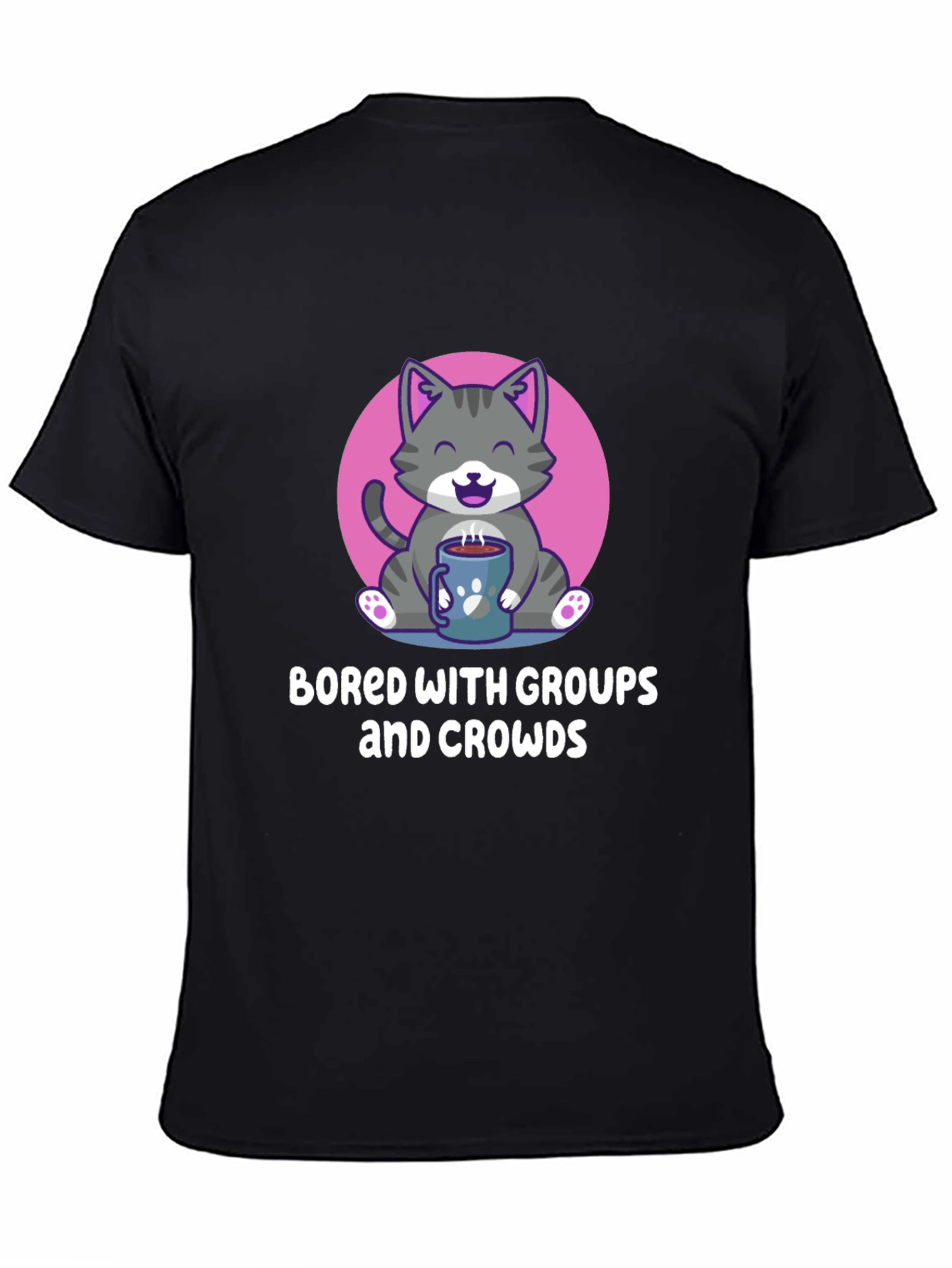 Bored with Groups & Crowds Cat T-Shirt