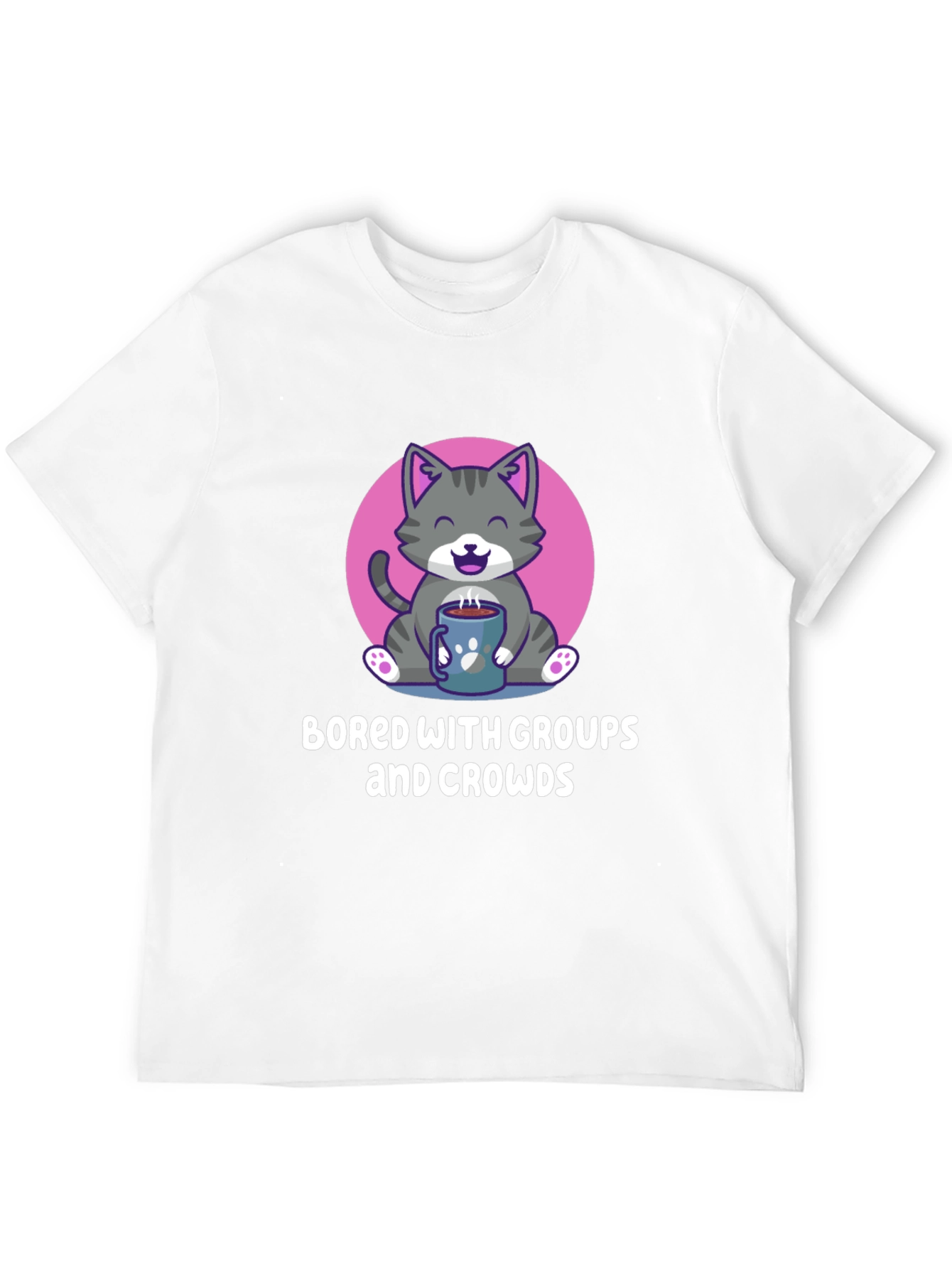 Bored with Groups & Crowds Cat T-Shirt