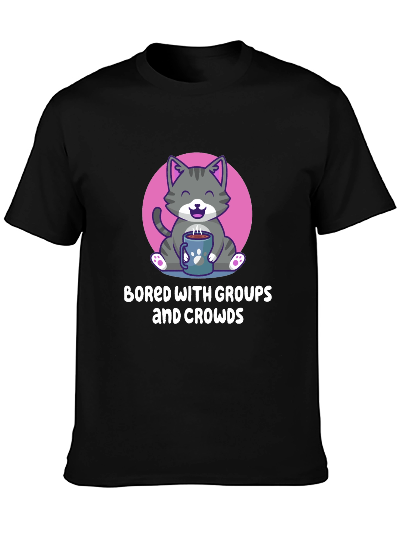 Bored with Groups & Crowds Cat T-Shirt