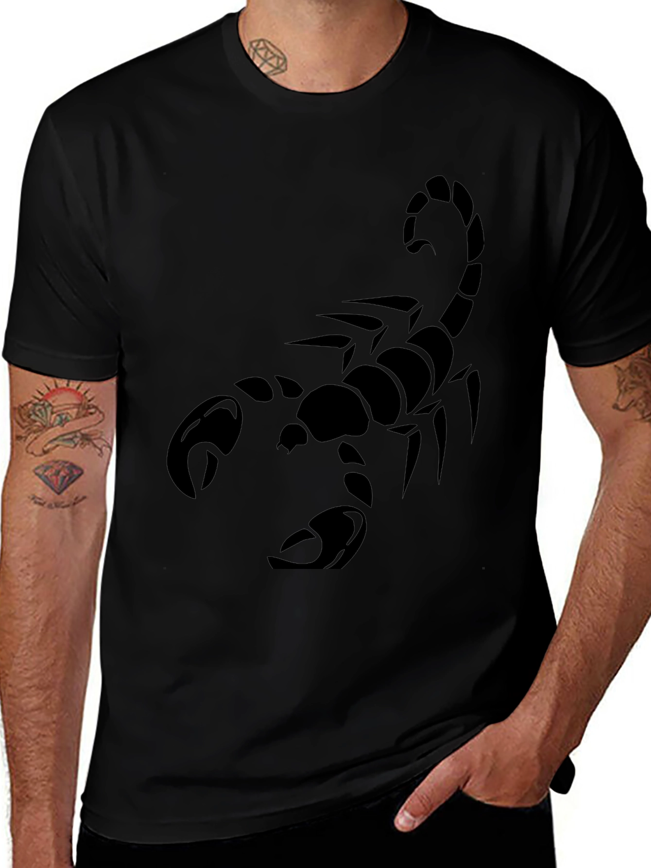 Mens Black Scorpion Graphic T-Shirt