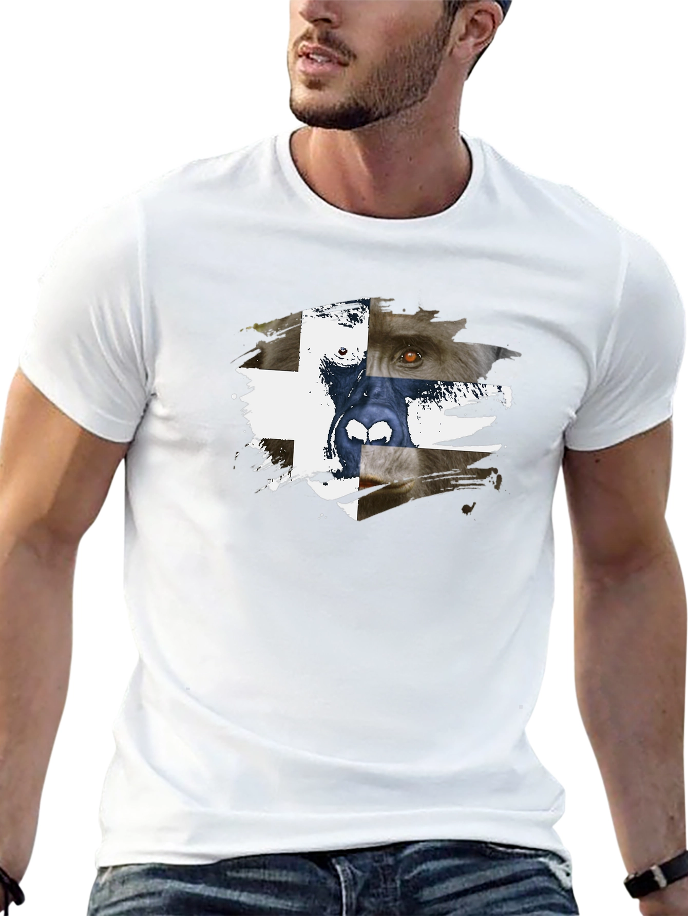 Abstract Animal Graphic Print T-Shirt